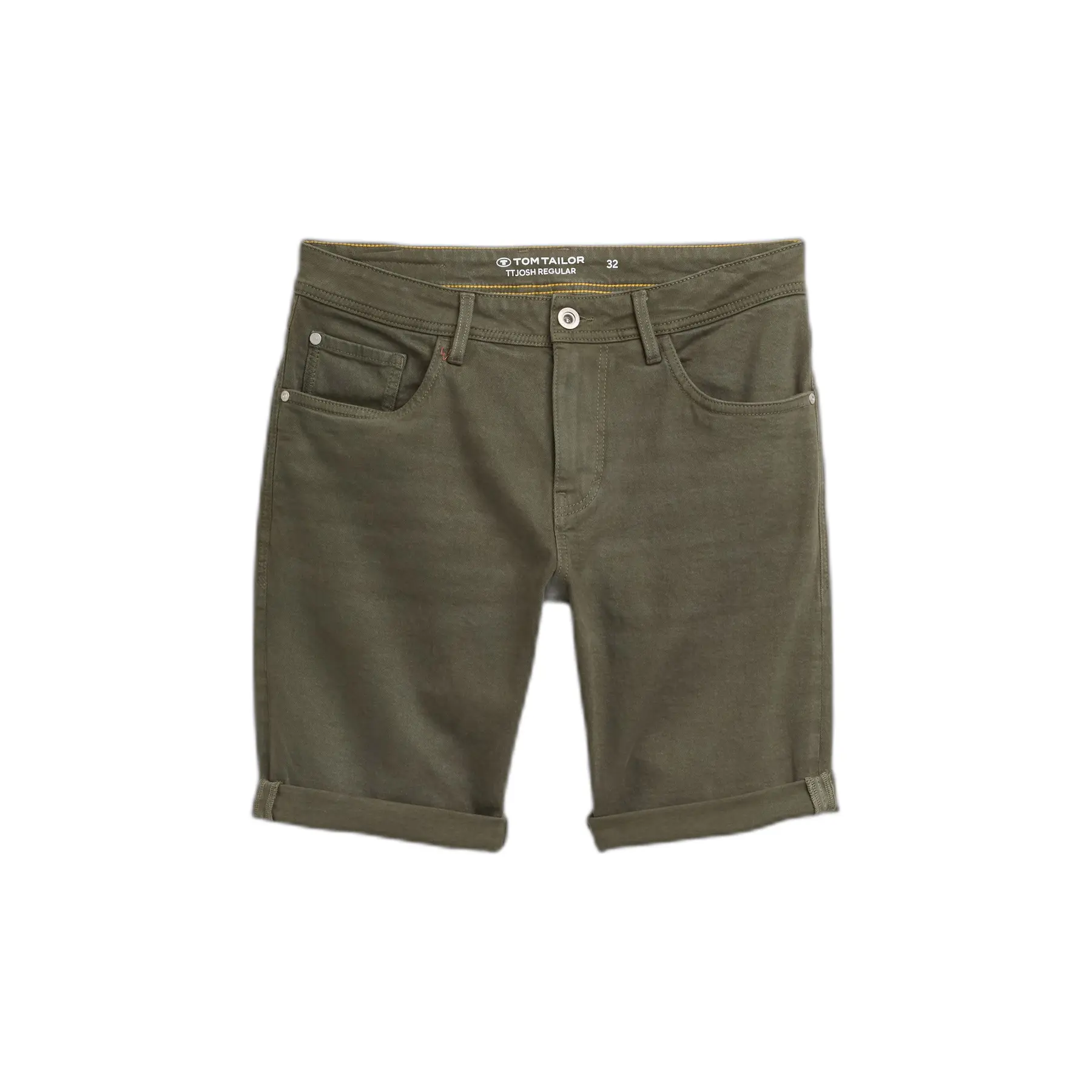 Tom Tailor - TTJOSH REGULAR SLIM jeansshort - Maat 28 - deep leaf green