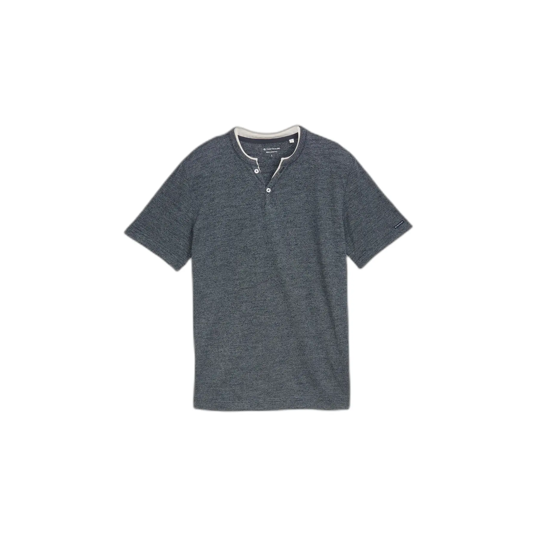Gestreept T-shirt met Tunisische kraag Tom Tailor