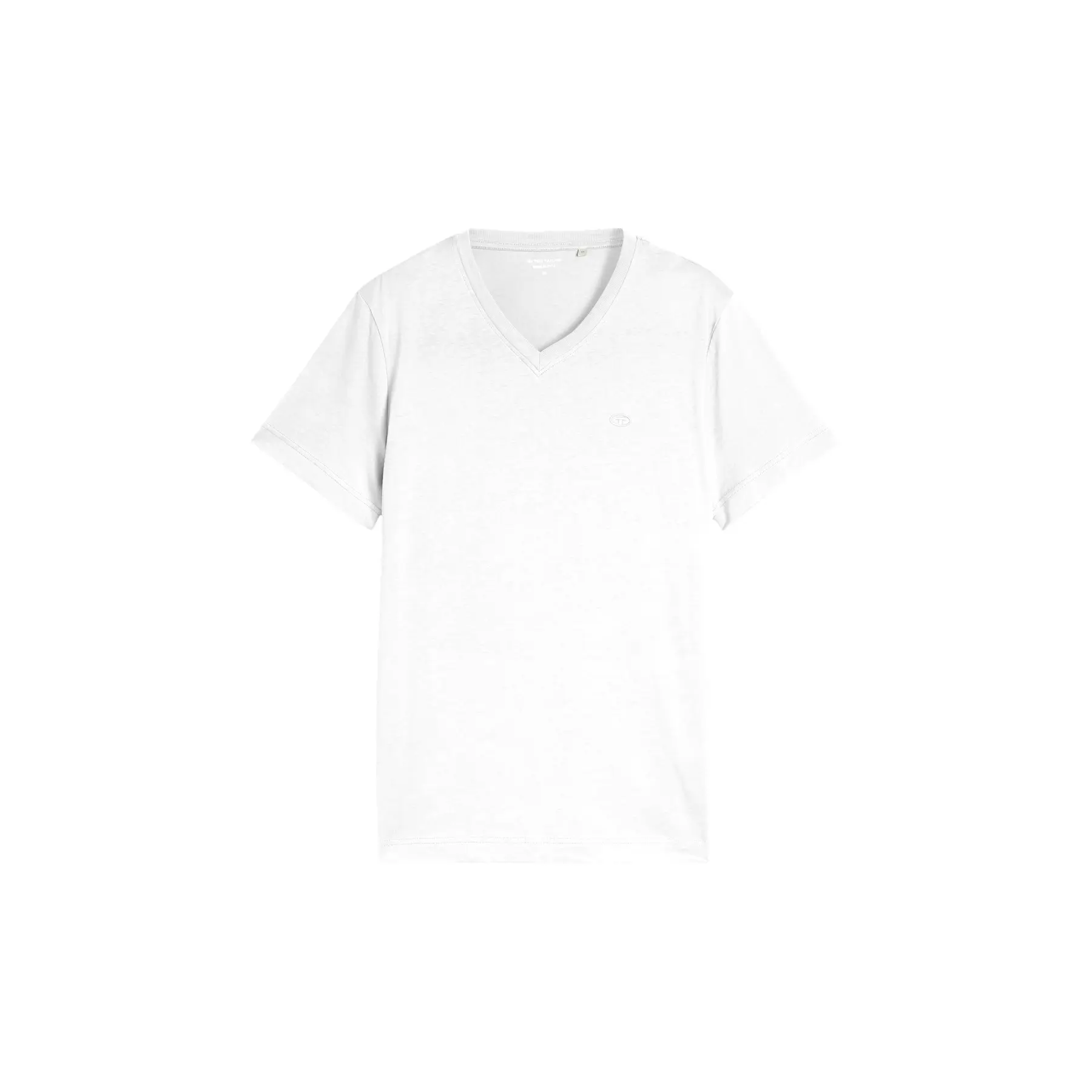 T-shirt met V-hals geborduurd Tom Tailor