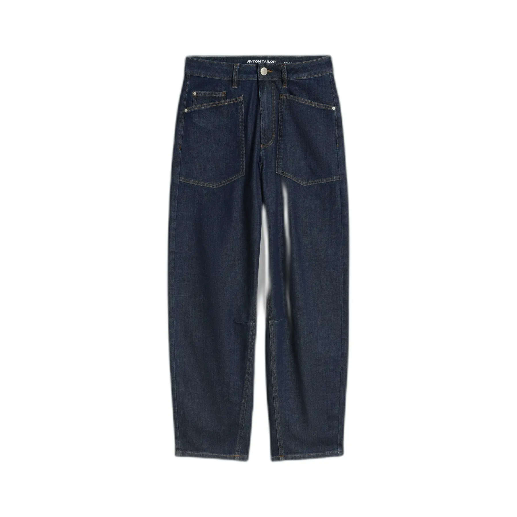 Tom Tailor - TTCELIA BARREL-jeans met opgestikte zakken - Maat 34/28 - Rinsed Blue Denim
