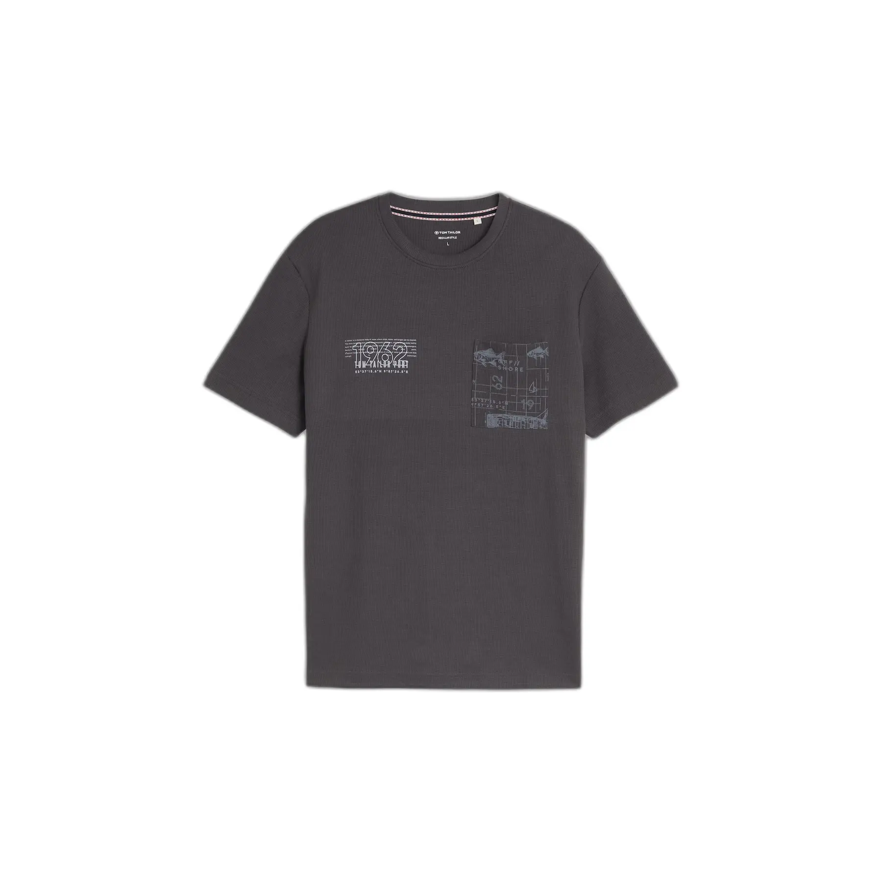 T-shirt Strutturato Stampa Taschino Tom Tailor