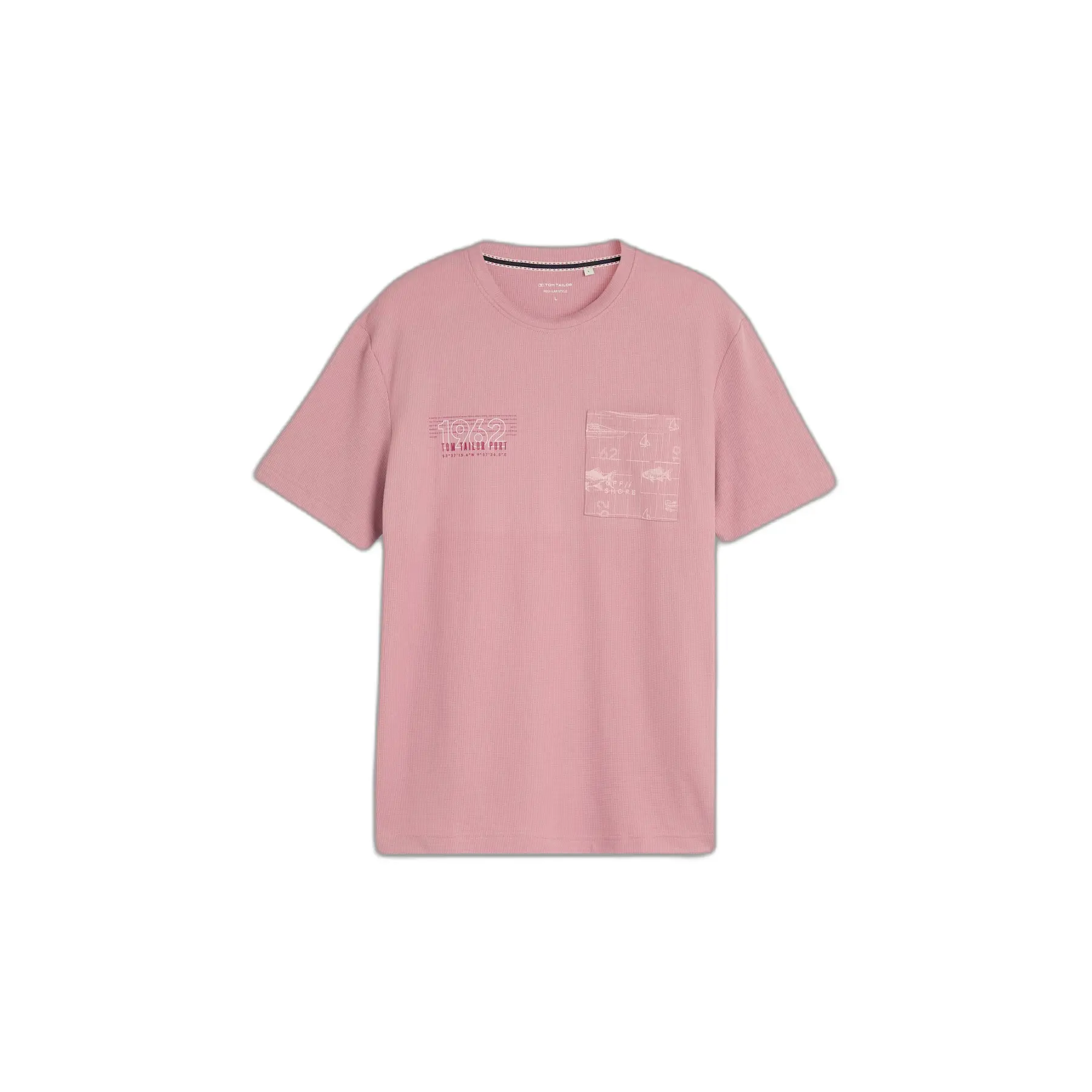 T-shirt Strutturato Stampa Taschino Tom Tailor