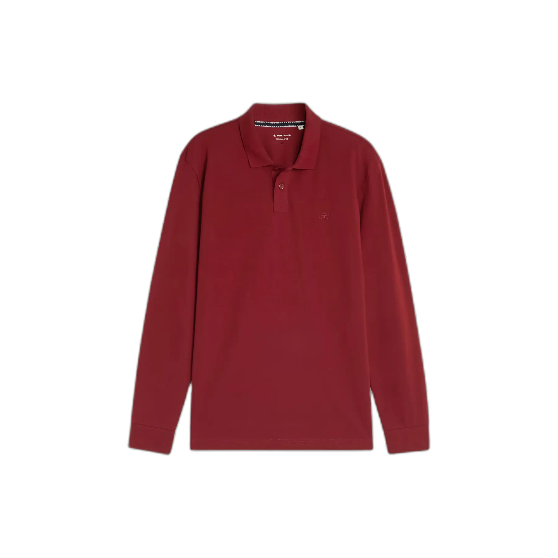Tom Tailor - Piqué-poloshirt met lange mouwen - Maat XS - pear red