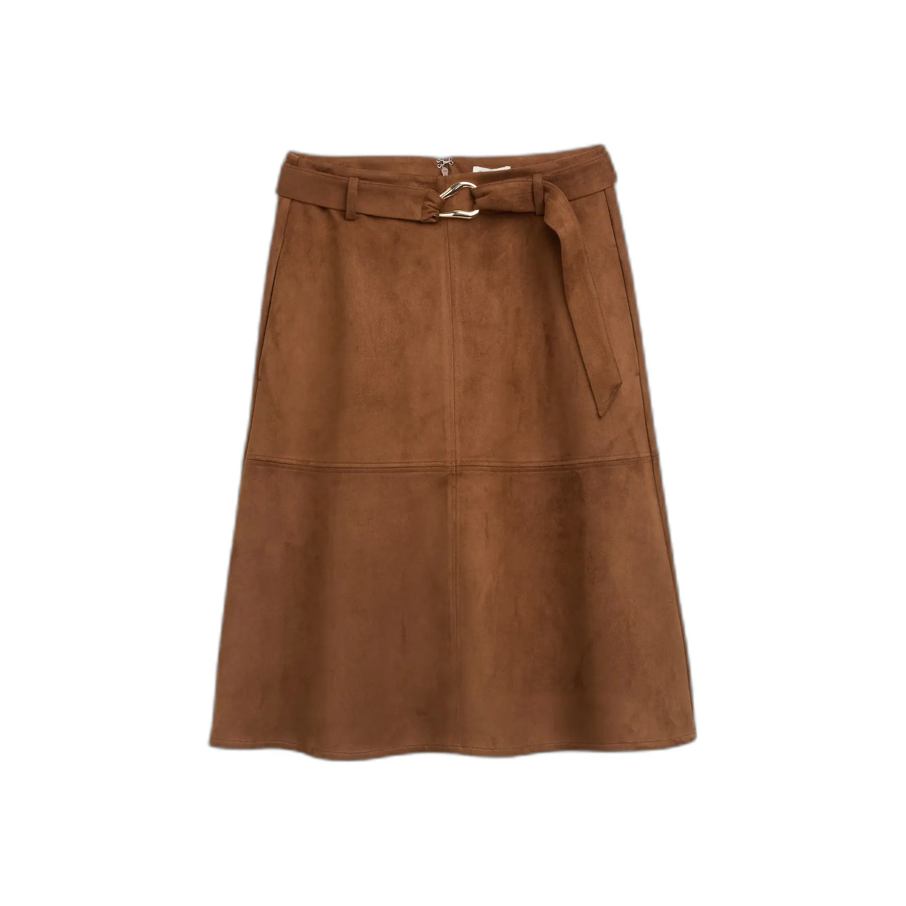 Tom Tailor - Rok in suède-look - Maat 38 - camel