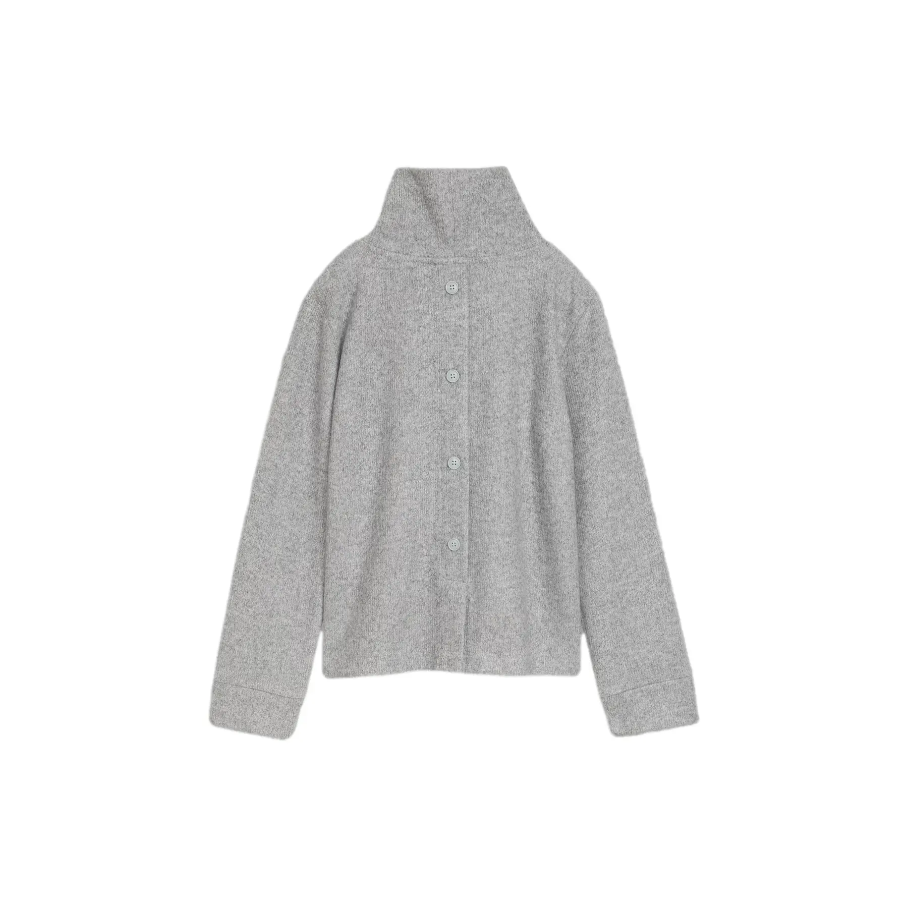 Maglione morbido a coste con ampio collo alto donna