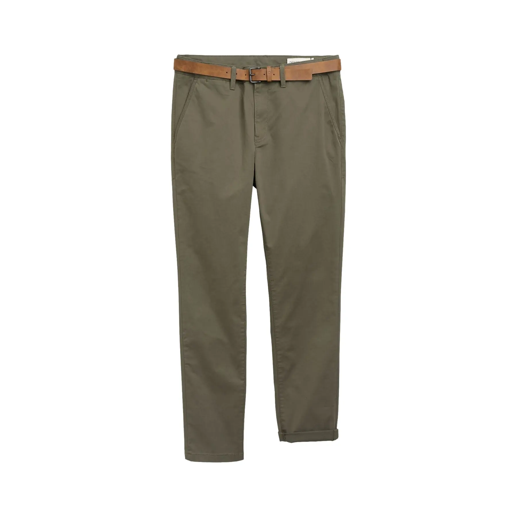 Tom Tailor Denim - Slim-fit chino met riem - Maat 30/32 - urban olive green