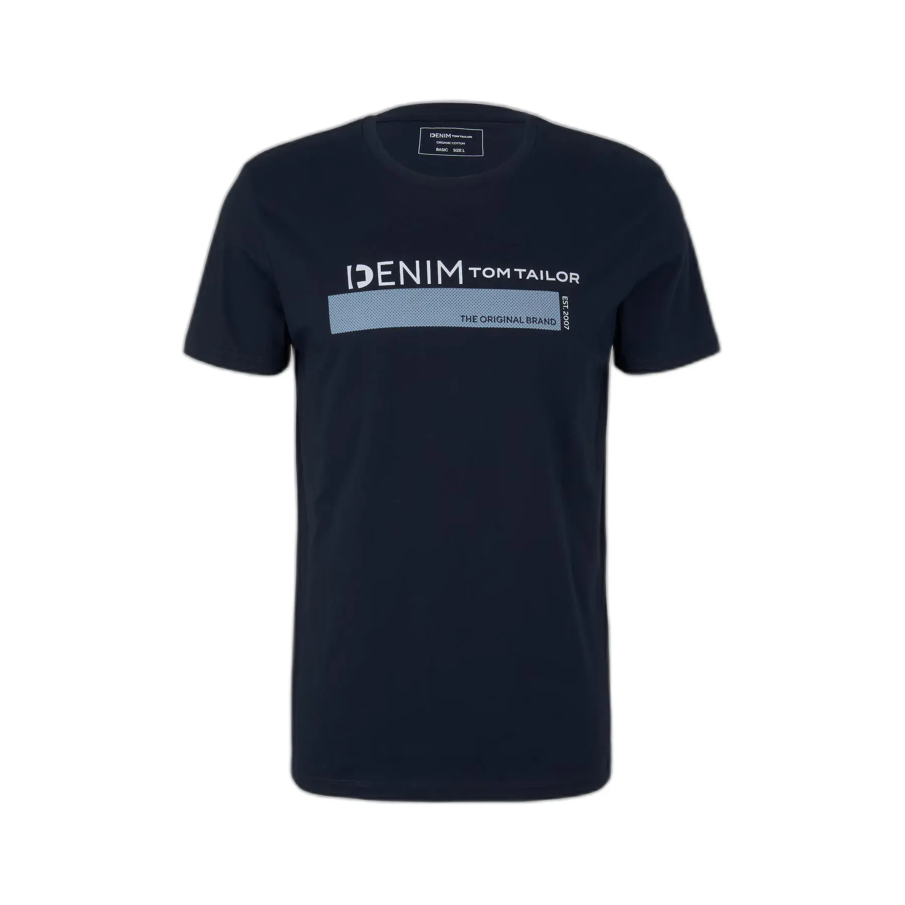 T-shirt basic con logo stampato sul petto Tom Tailor Denim