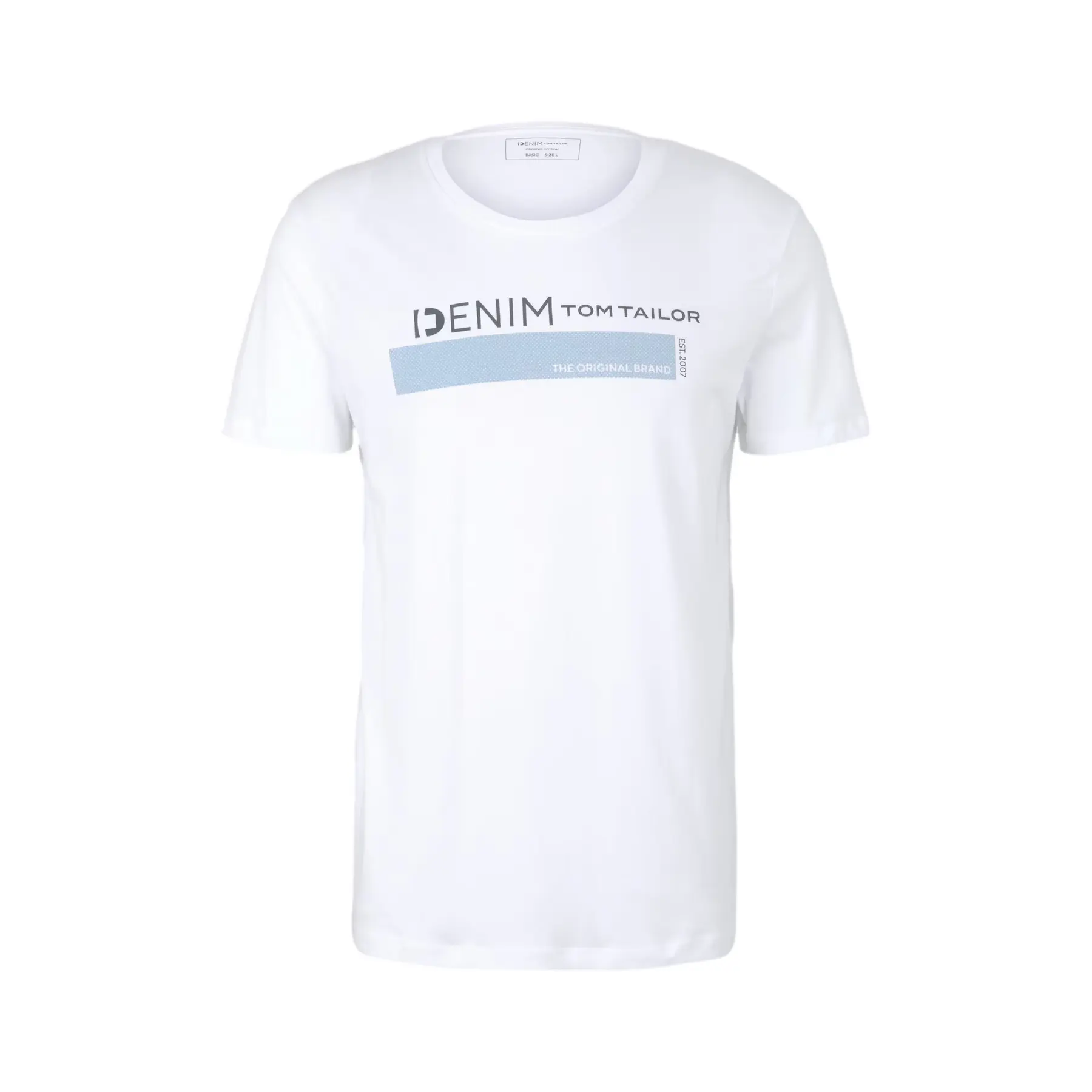 T-shirt basic con logo stampato sul petto Tom Tailor Denim