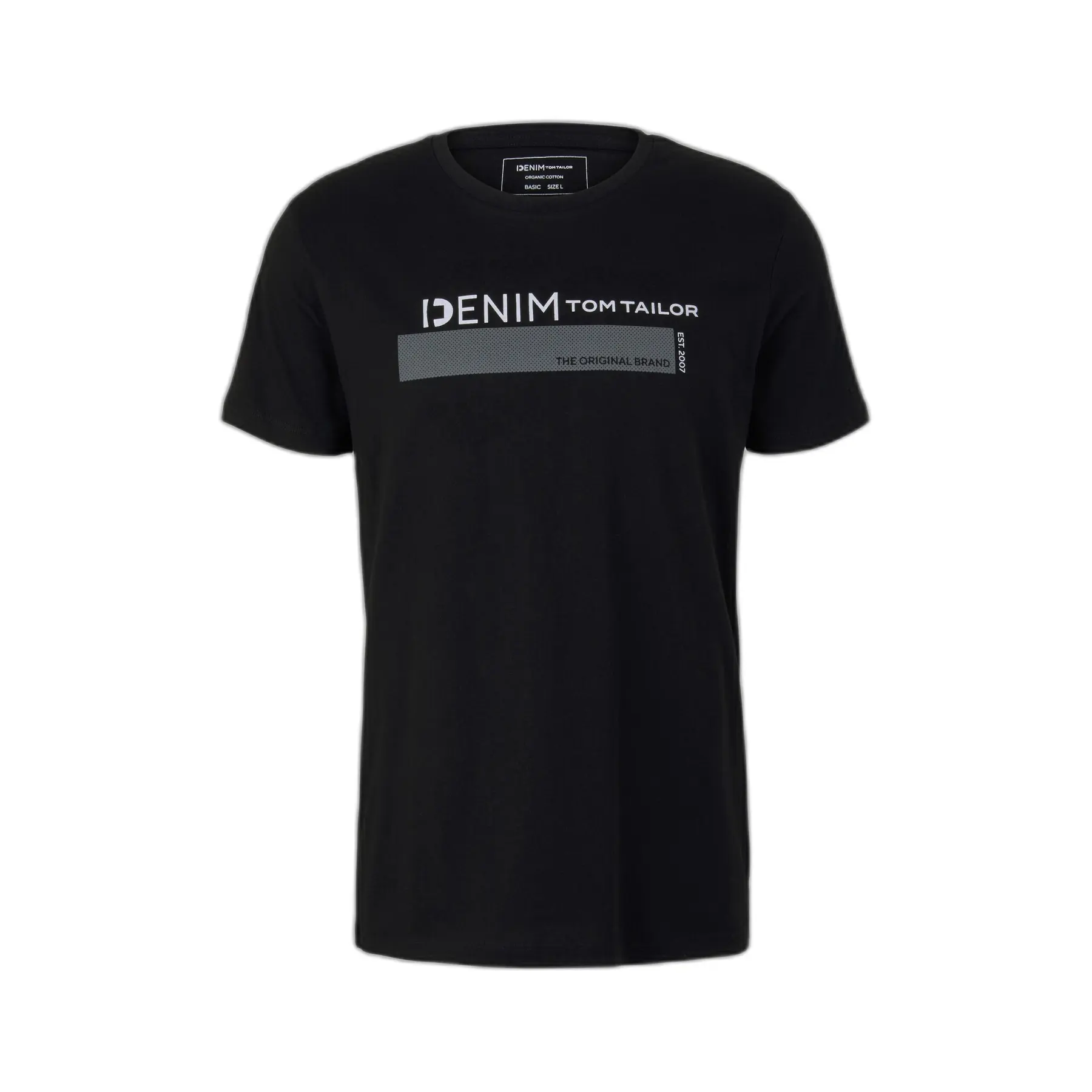 T-shirt basic con logo stampato sul petto Tom Tailor Denim