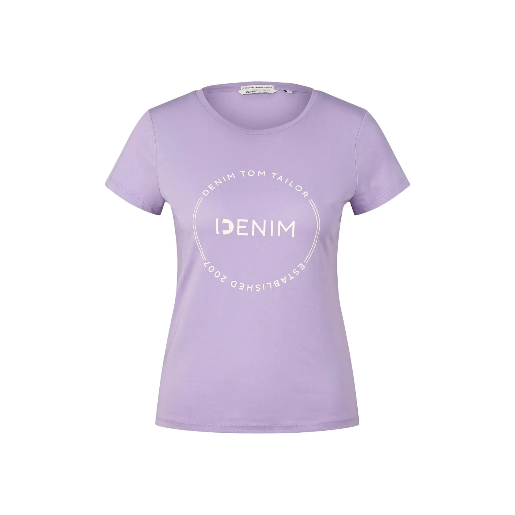 Damen T-Shirt mit Rundlogo Tom Tailor Denim