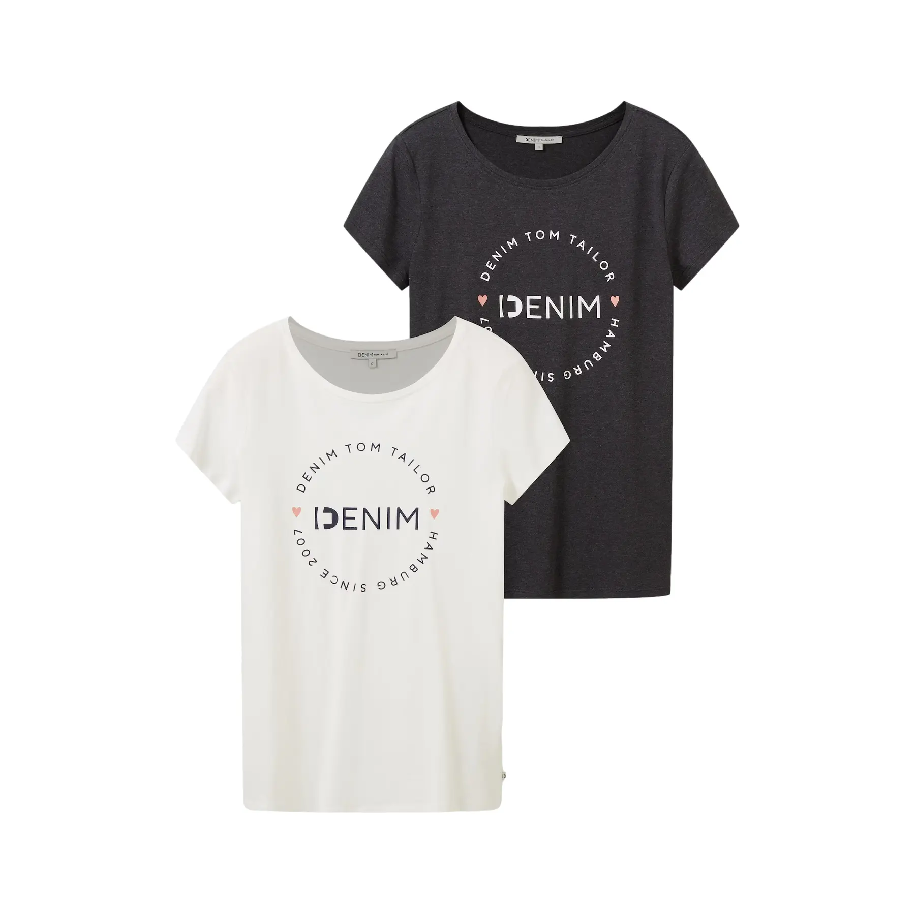 Damen T-Shirt mit Aufdruck angepasst Tom Tailor Denim (x2)