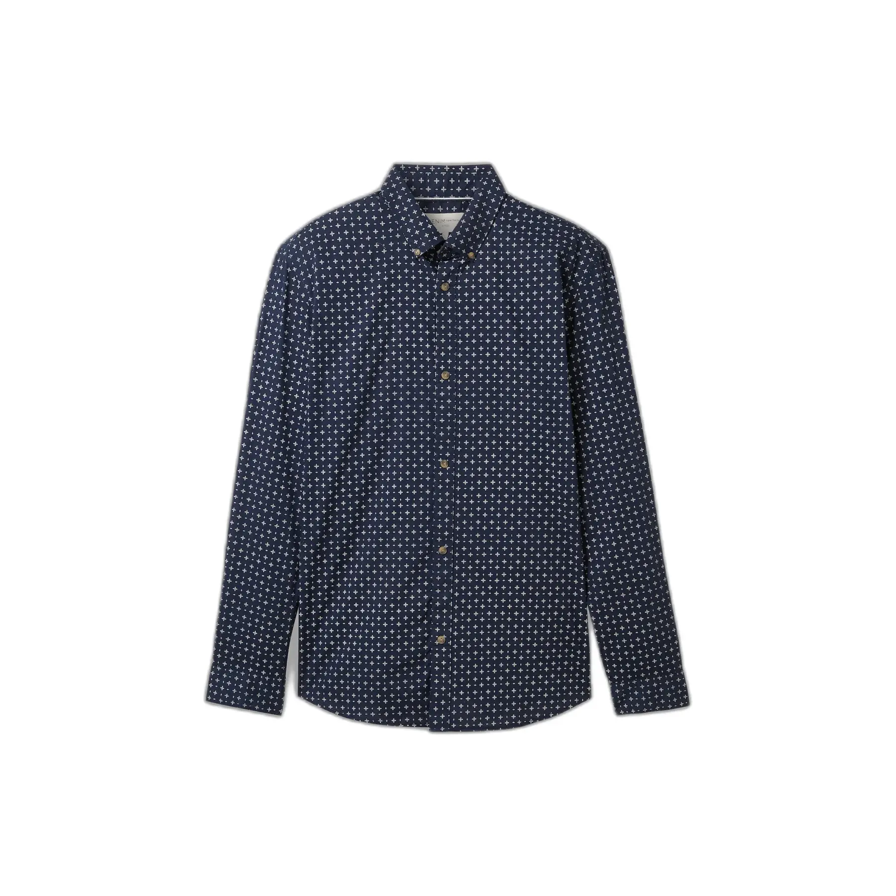 Camicia a maniche lunghe aderente in popeline stampato Tom Tailor Denim