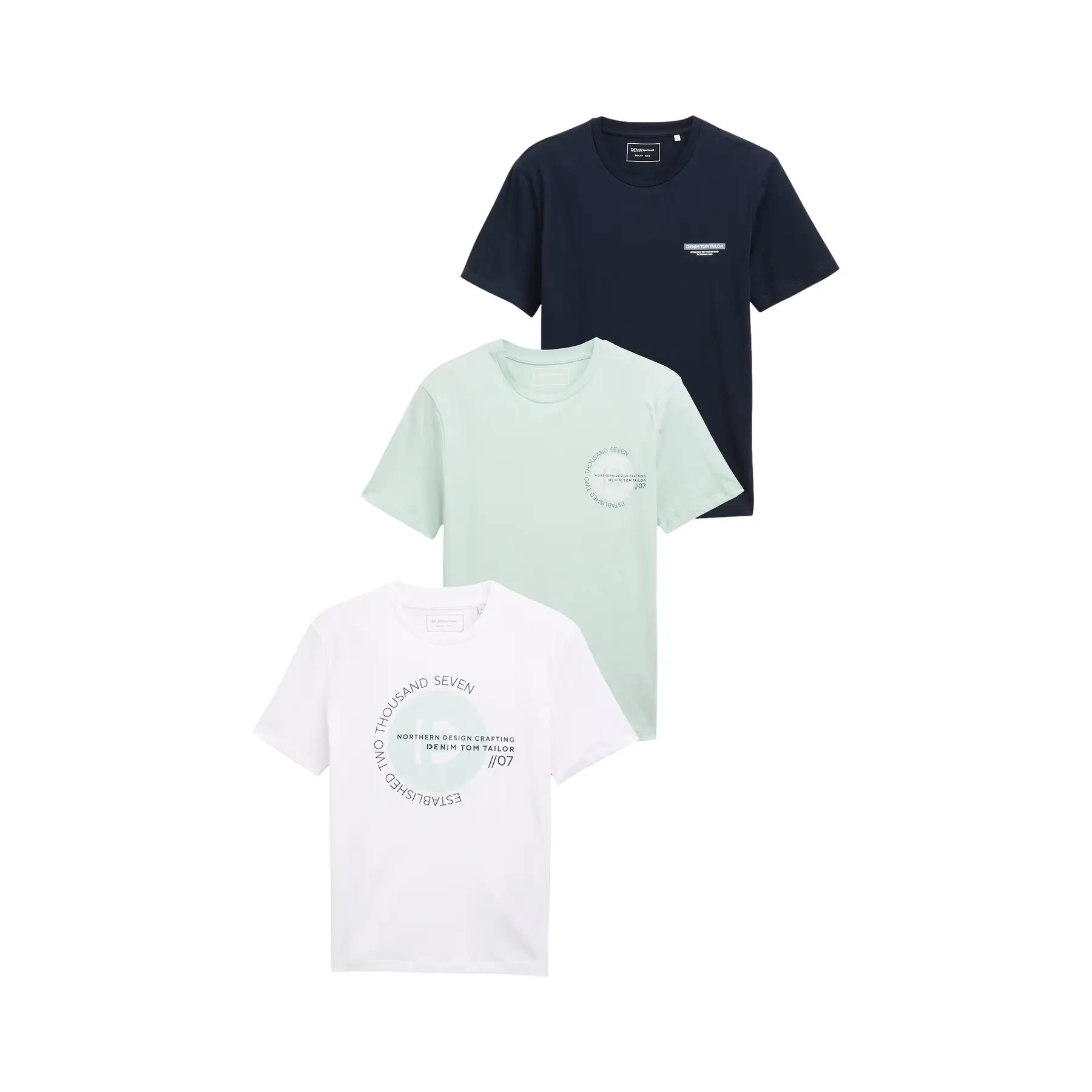 T-shirt in cotone morbido Tom Tailor Denim (x3)