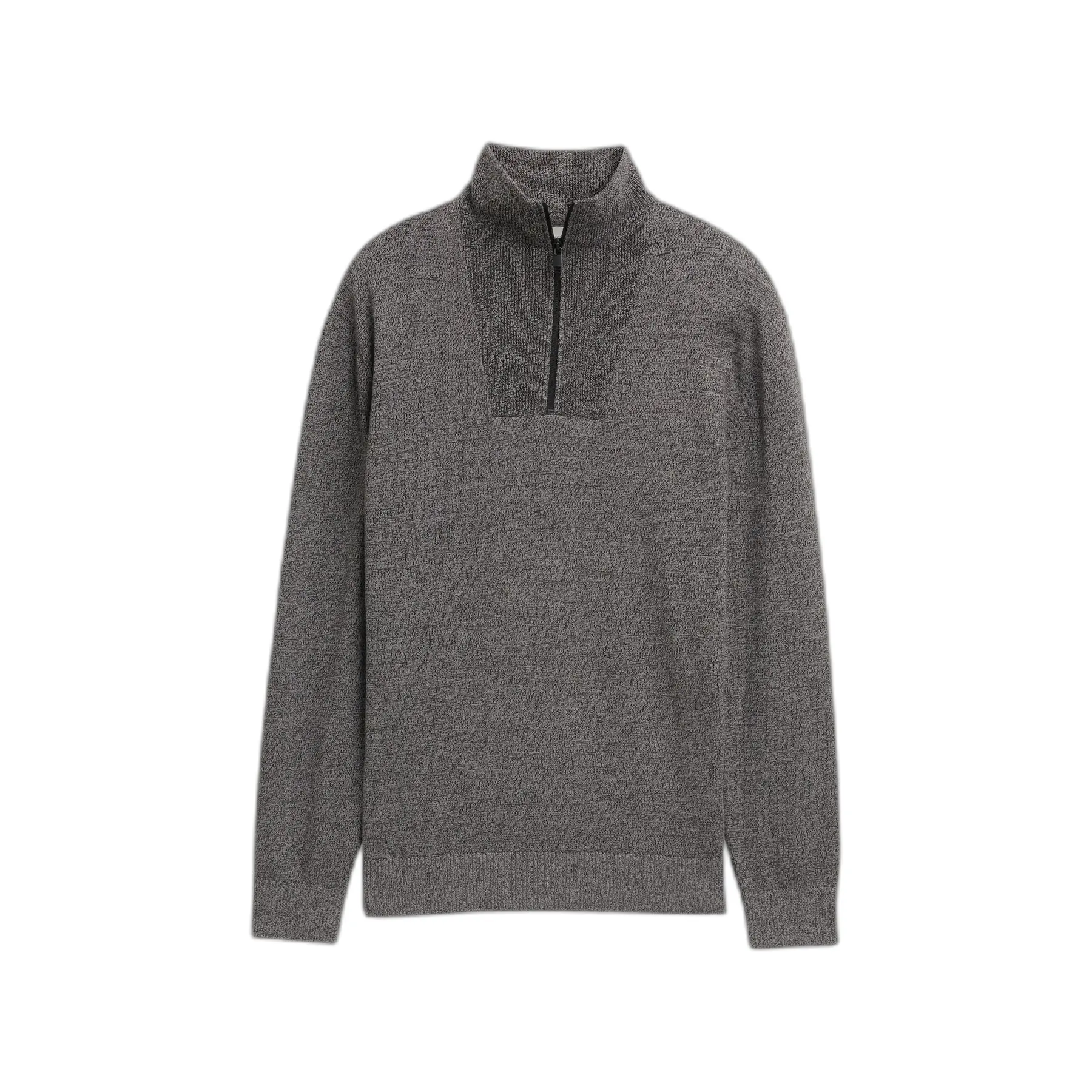 Maglione basic in maglia con zip in cotone Tom Tailor Denim