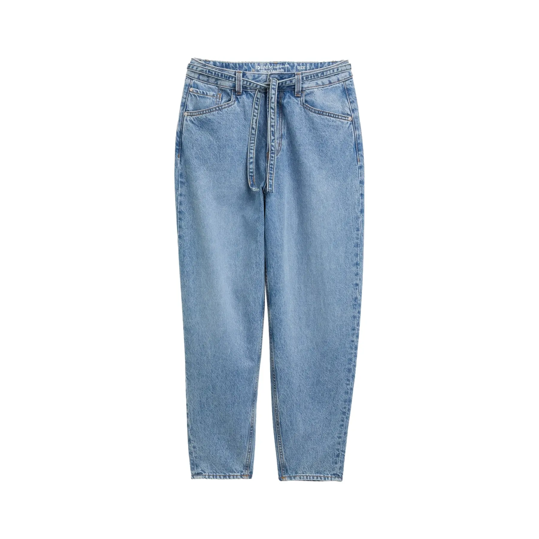 Jeans a gamba svasata con cintura da annodare donna Tom Tailor Denim Adea