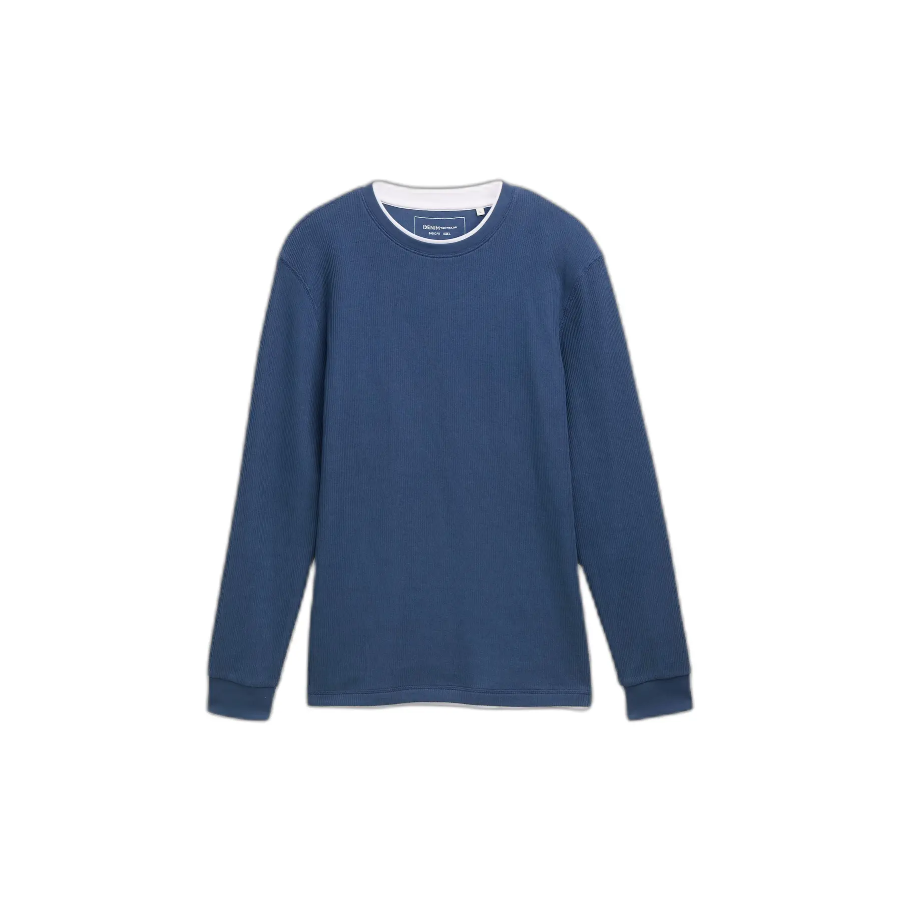T-shirt a maniche lunghe 2 in 1 strutturato Tom Tailor Denim