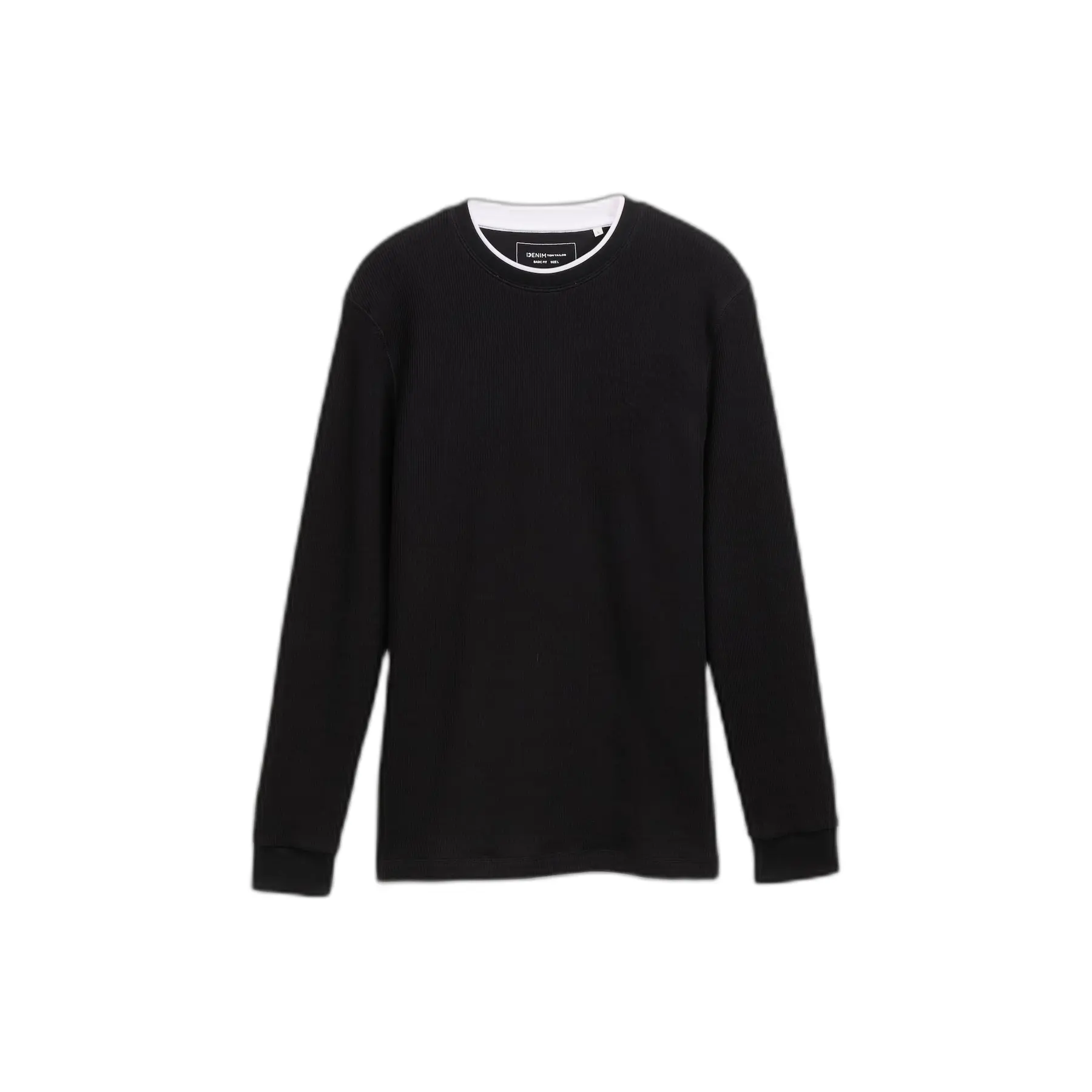 T-shirt a maniche lunghe 2 in 1 strutturato Tom Tailor Denim