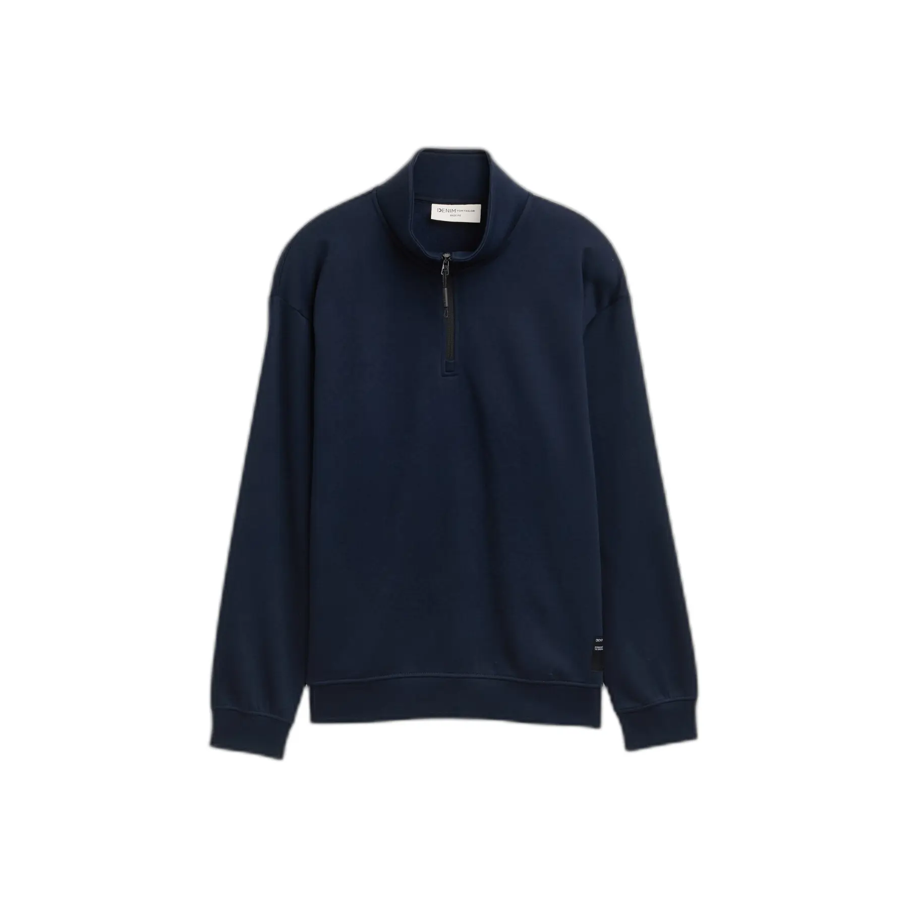 Felpa tinta unita con zip alta Tom Tailor Denim