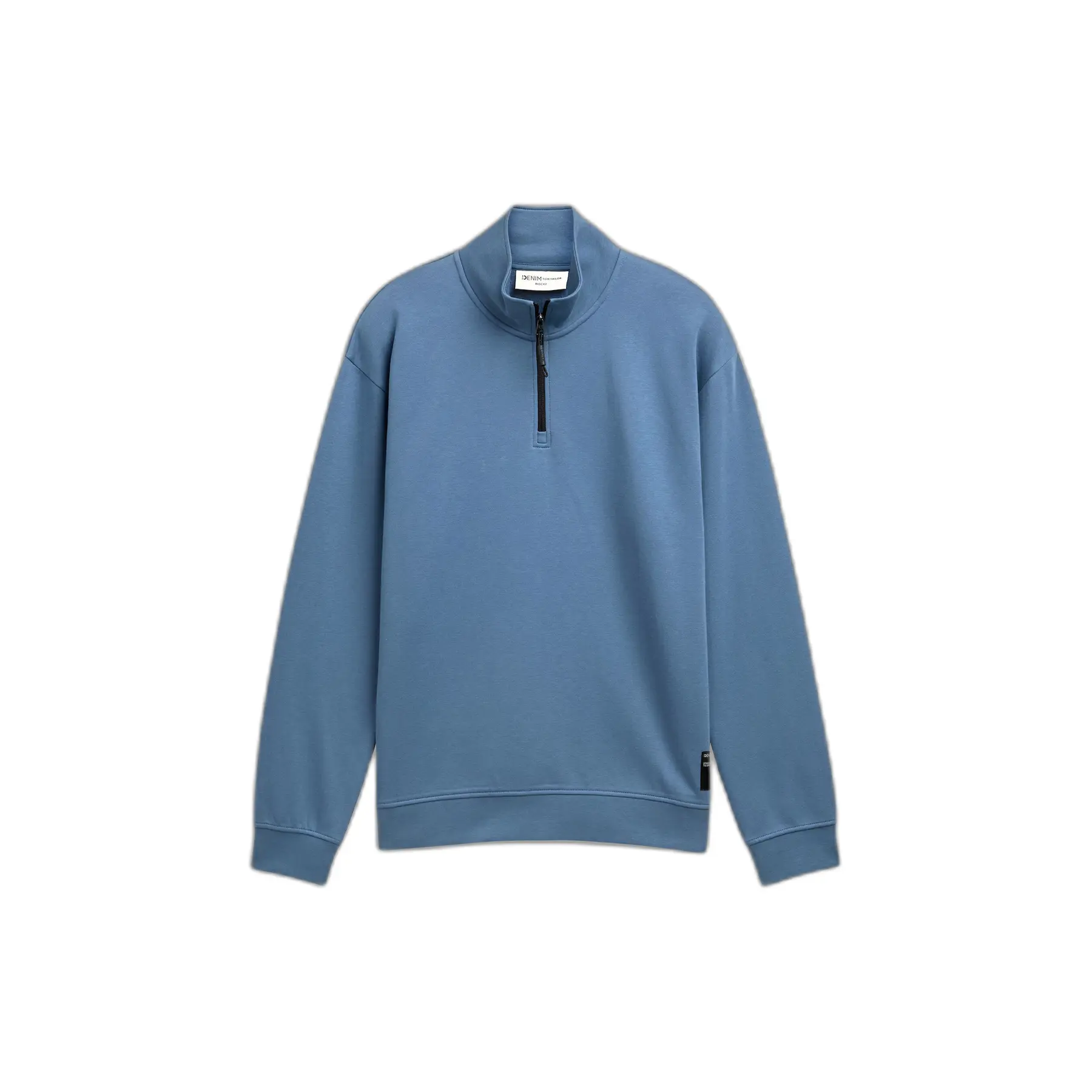 Felpa tinta unita con zip alta Tom Tailor Denim