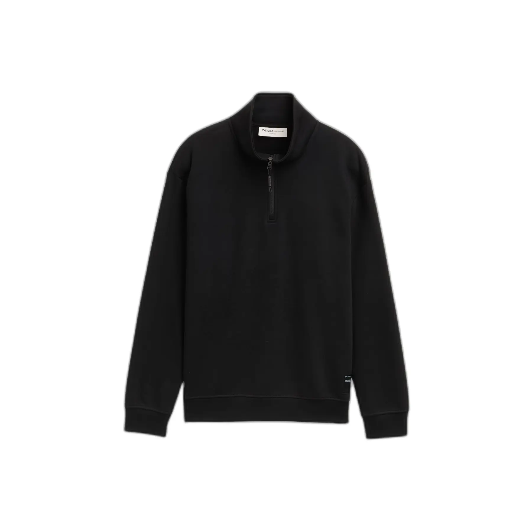 Felpa tinta unita con zip alta Tom Tailor Denim