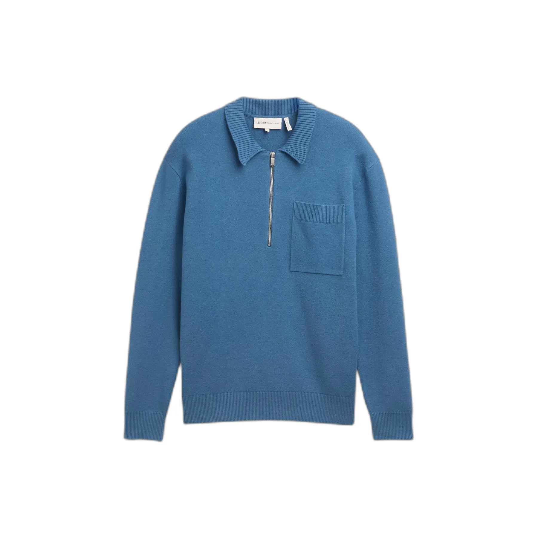 Pull col polo con zip in maglia Tom Tailor Denim Relaxed