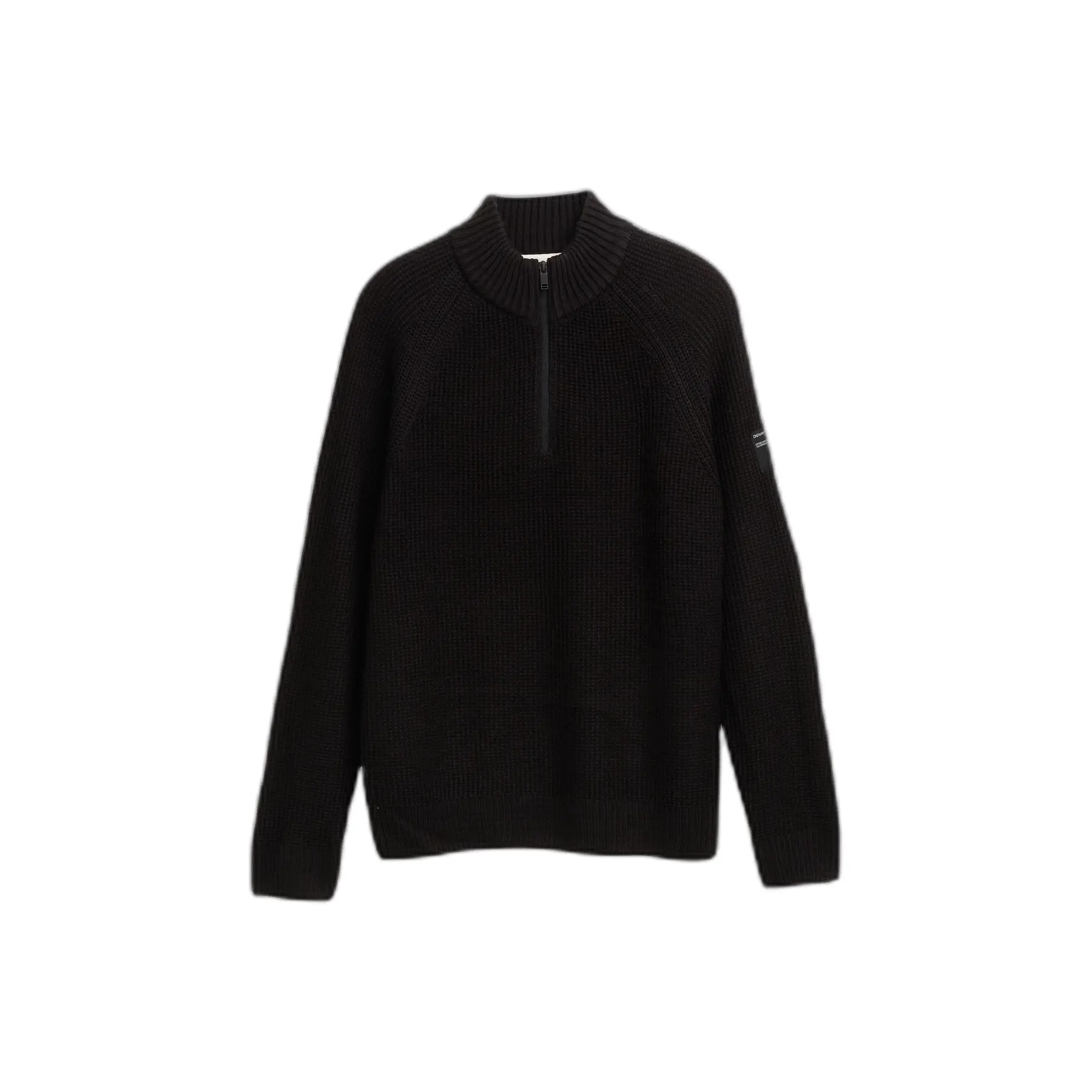 Pullover col troyer caldo strutturato bicolore in maglia Tom Tailor Denim