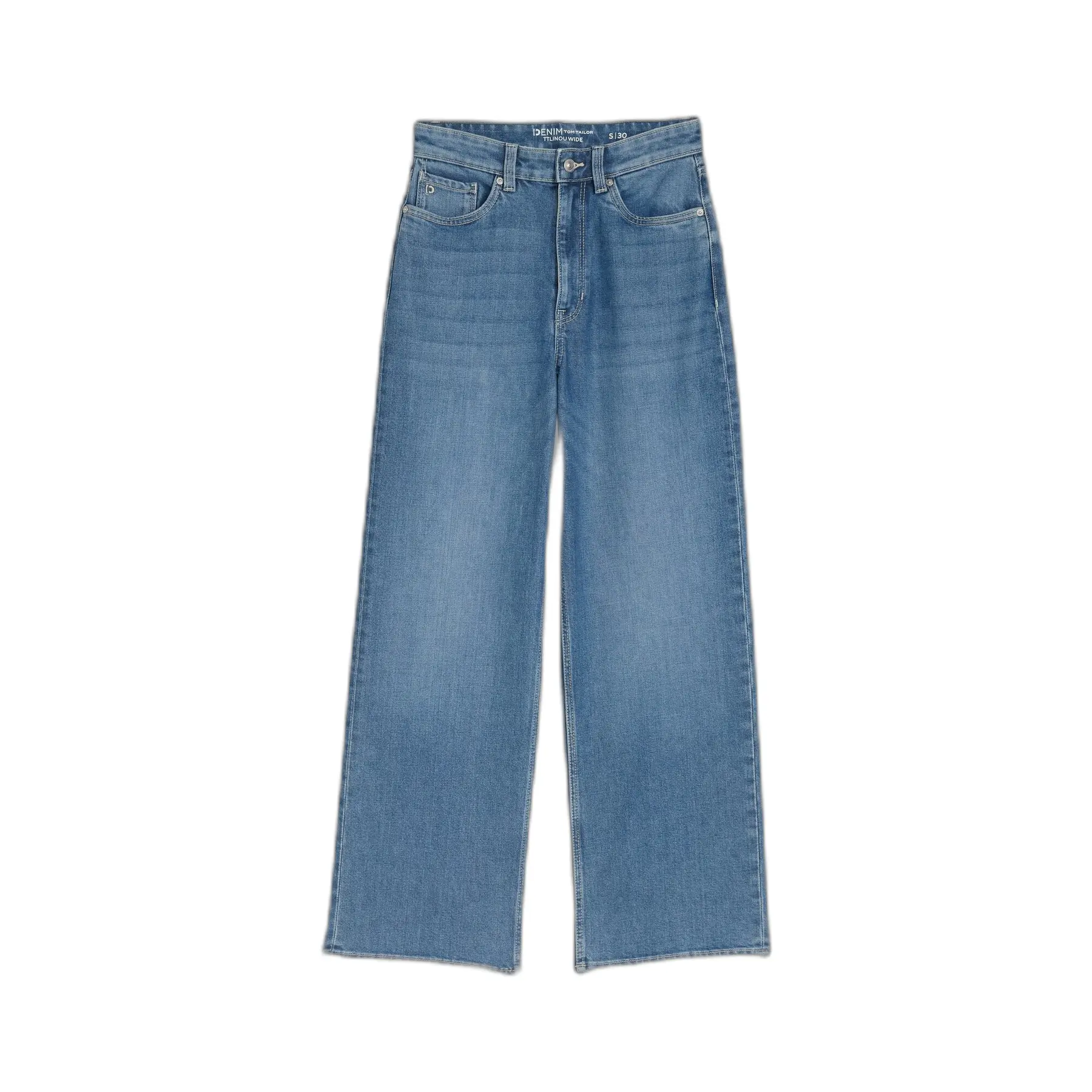 Jeans wide con tasche laterali davanti e tasche applicate dietro donna Tom Tailor Denim Linou
