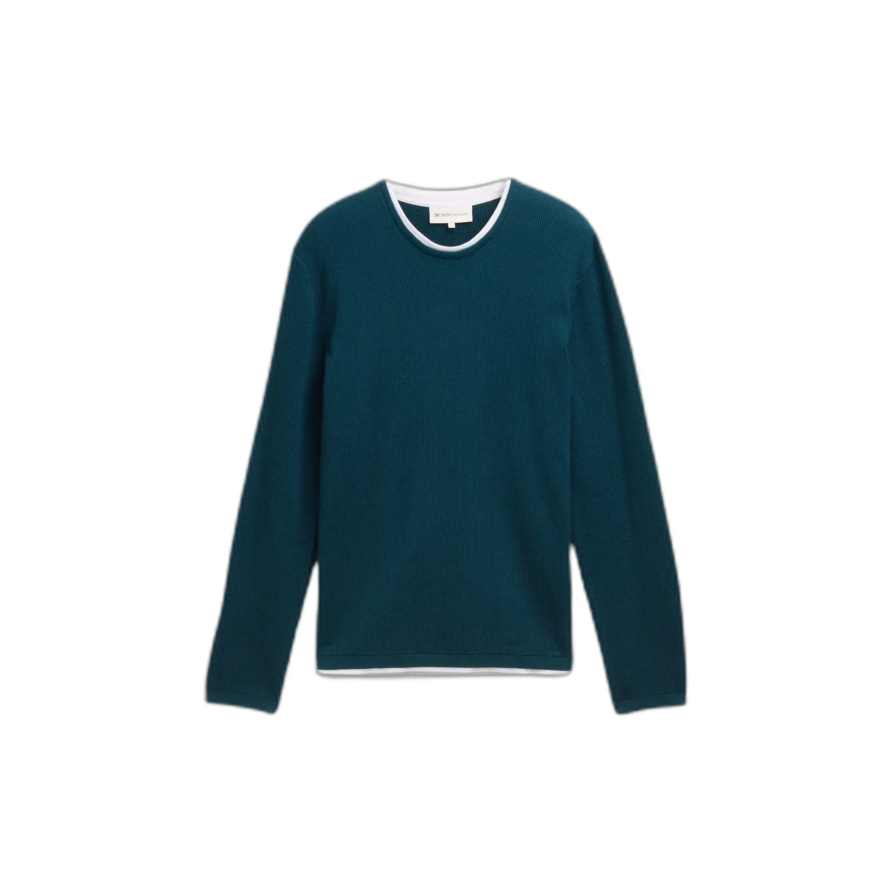Pull Collo Rotondo Strutturato Sovrapposto in Maglia Tom Tailor Denim