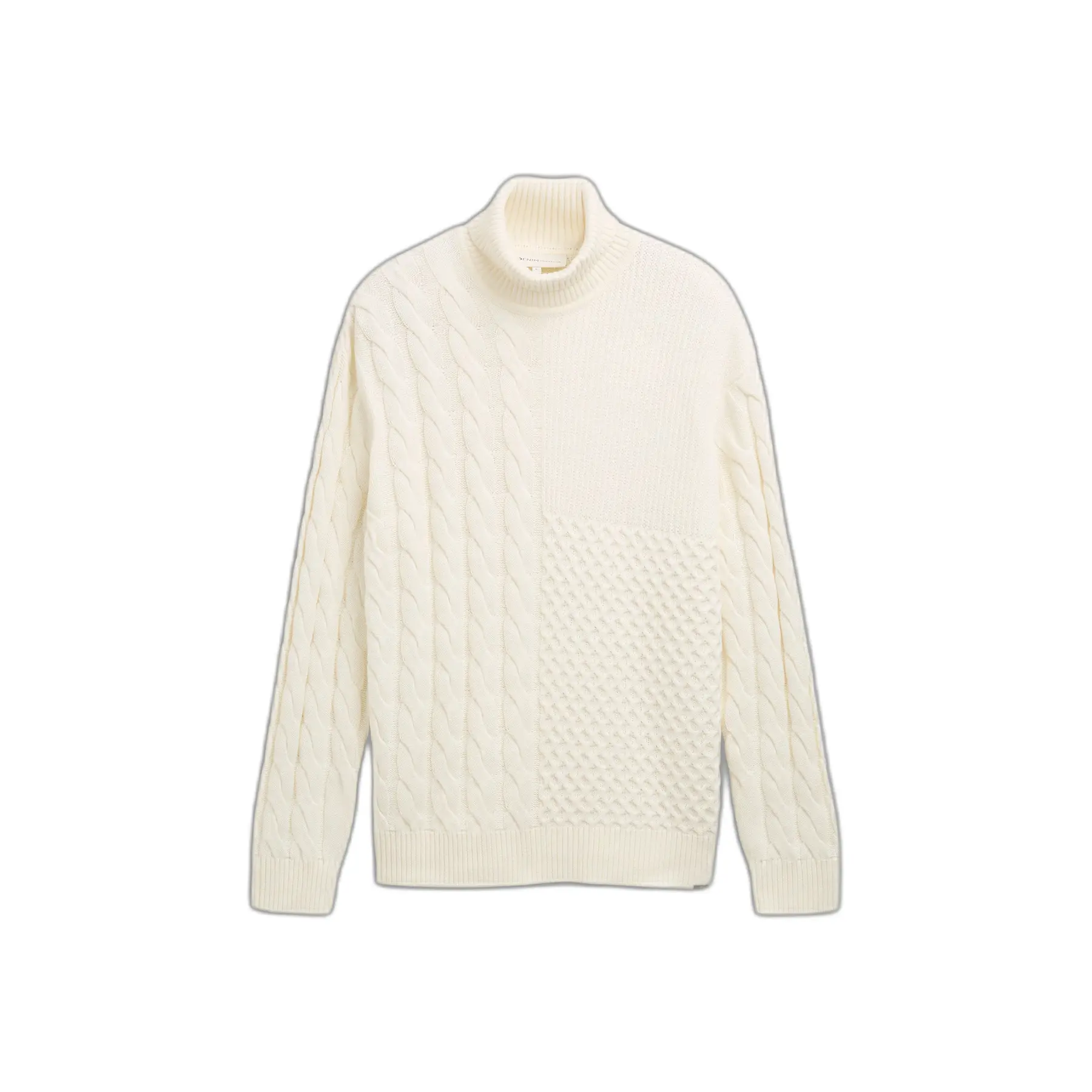 Maglione col roulé mélange in maglia intrecciata Tom Tailor Denim Relaxed