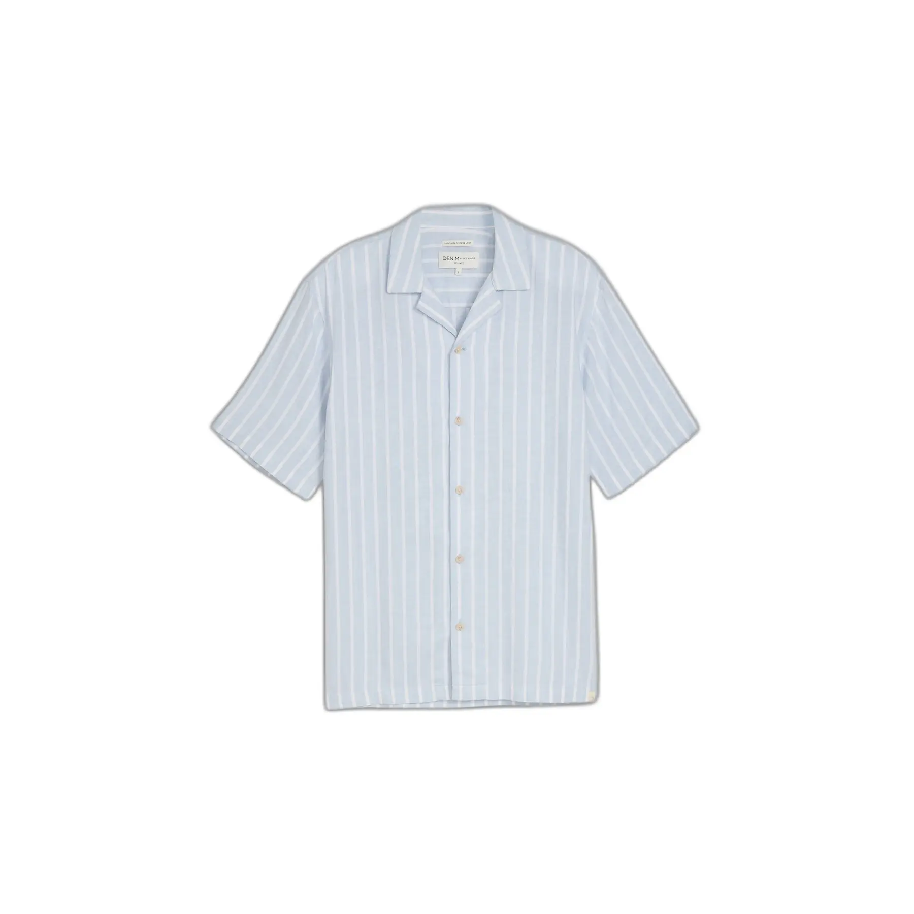 Camicia a righe in viscosa e lino Tom Tailor Denim Relaxed
