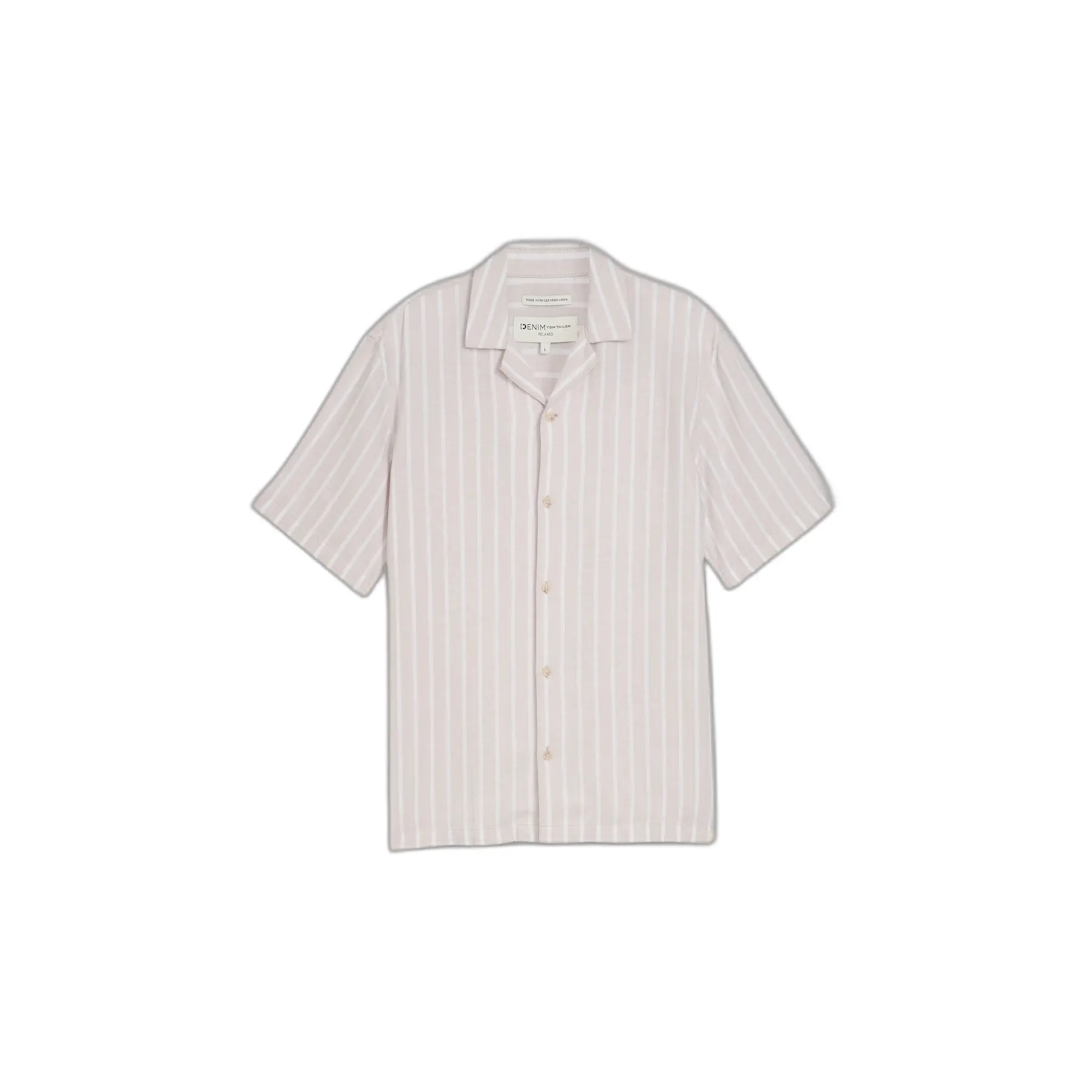 Camicia a righe in viscosa e lino Tom Tailor Denim Relaxed
