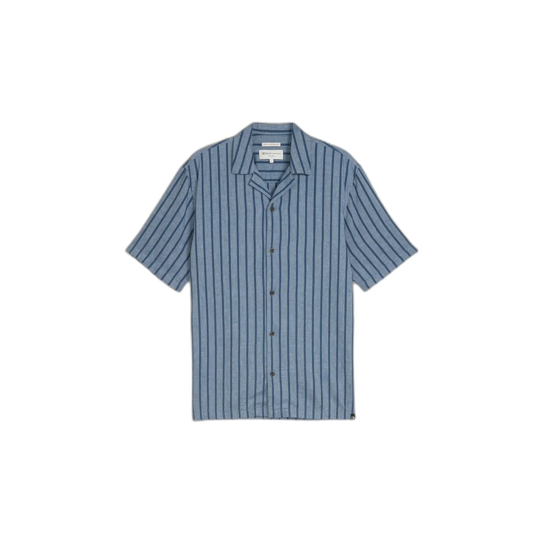 Camicia a righe in viscosa e lino Tom Tailor Denim Relaxed