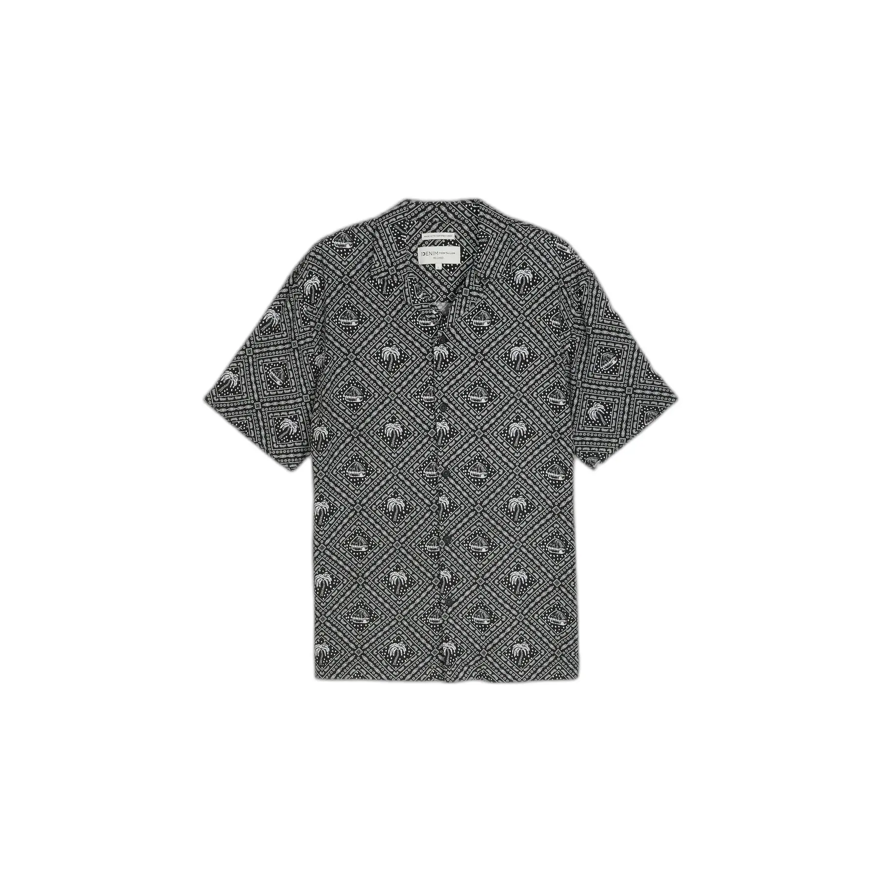 Camicia stampata in viscosa e lino Tom Tailor Denim relaxed