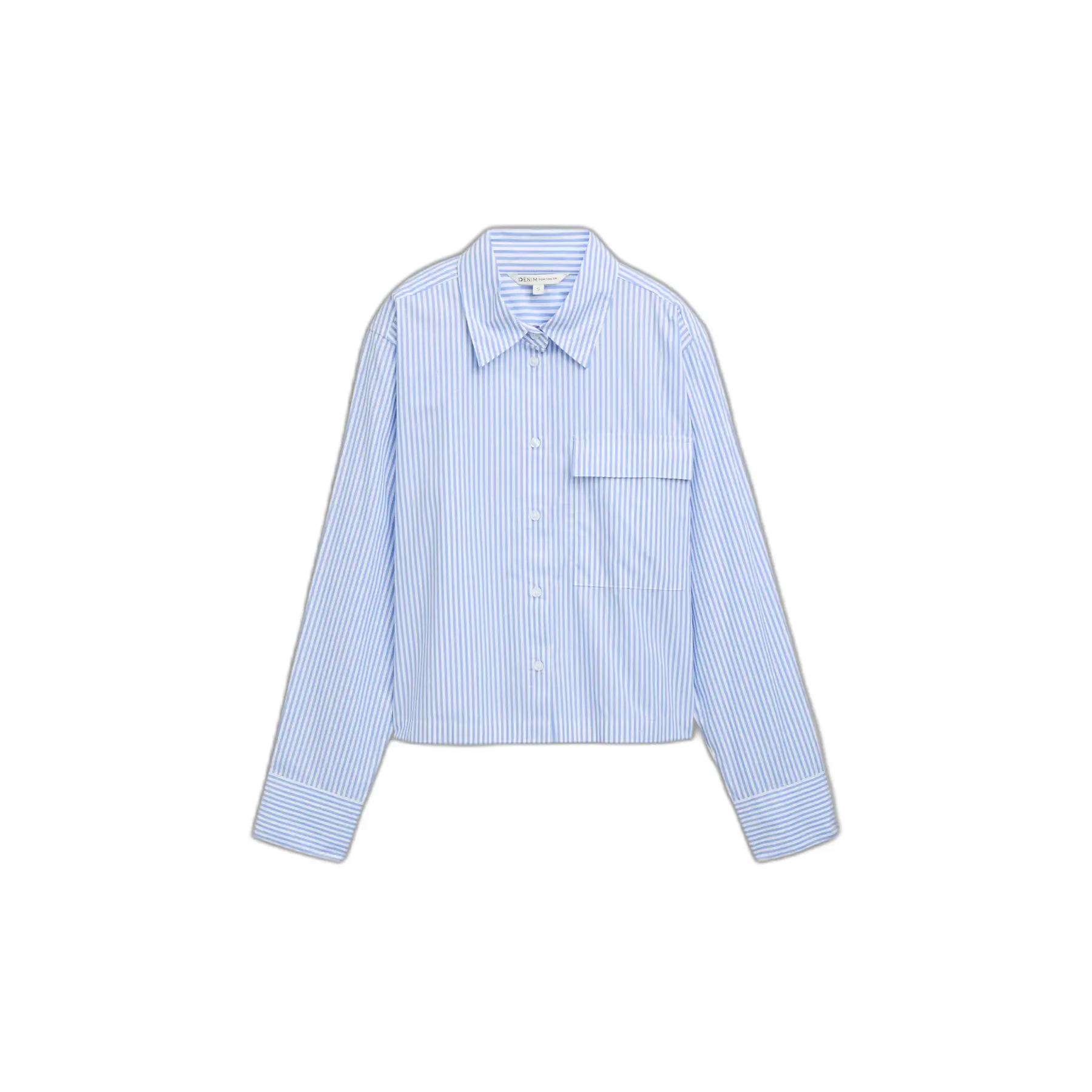 Blusa quadrata in popeline con dettagli donna