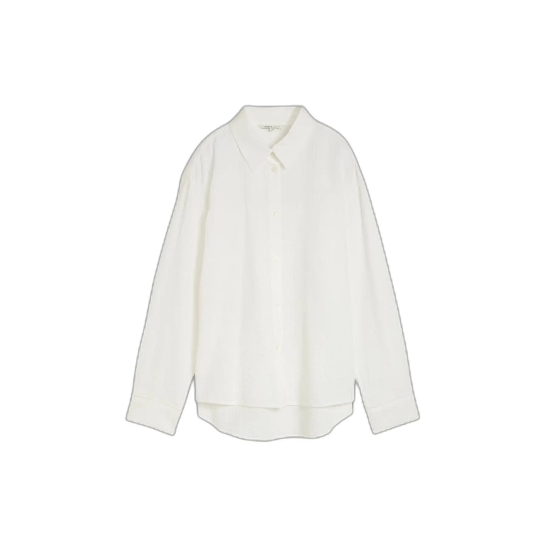 Strukturiertes Langarm-Hemd Damen Tom Tailor Denim Seersucker