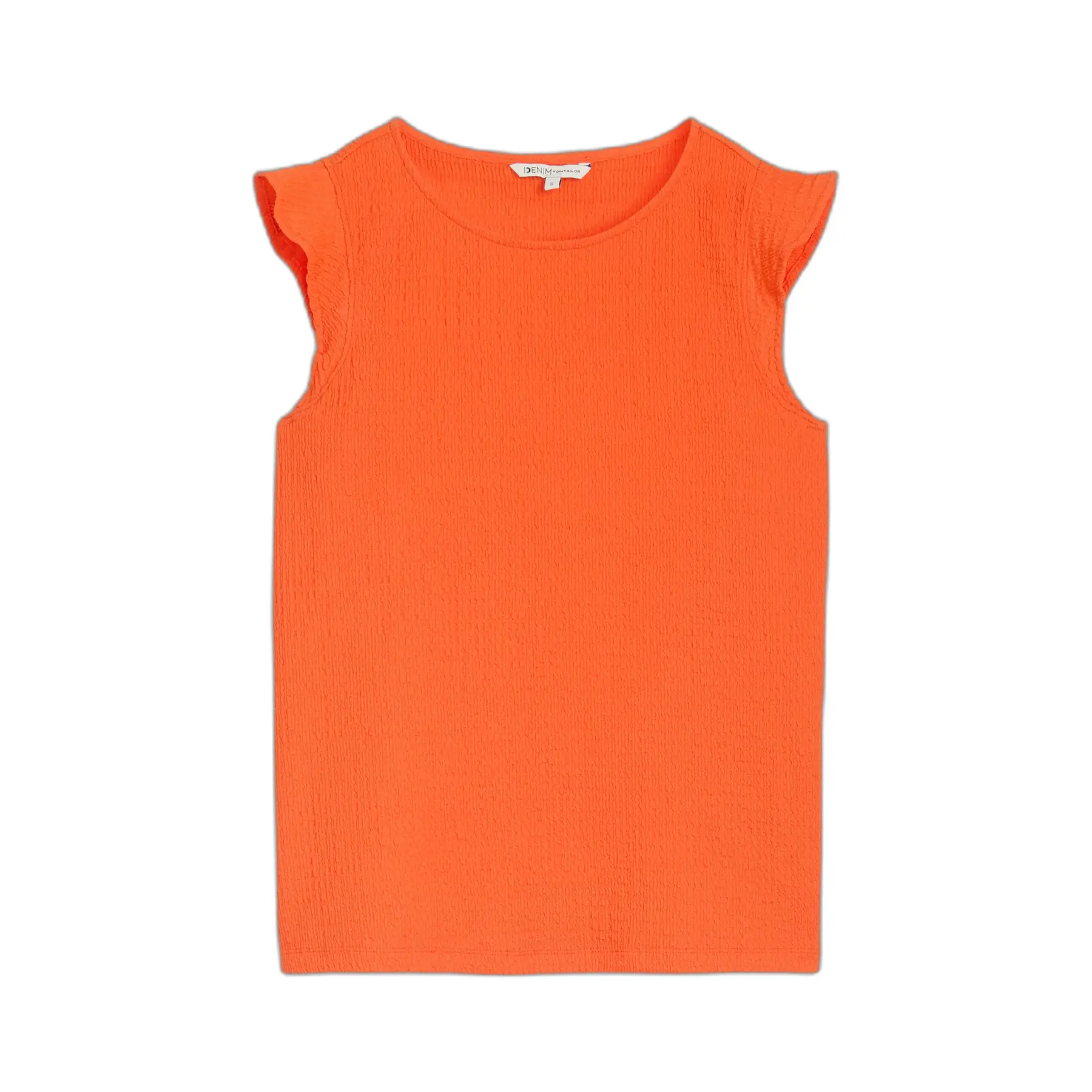T-shirt Strutturato Ampio Stropicciato con Volant Donna Tom Tailor Denim
