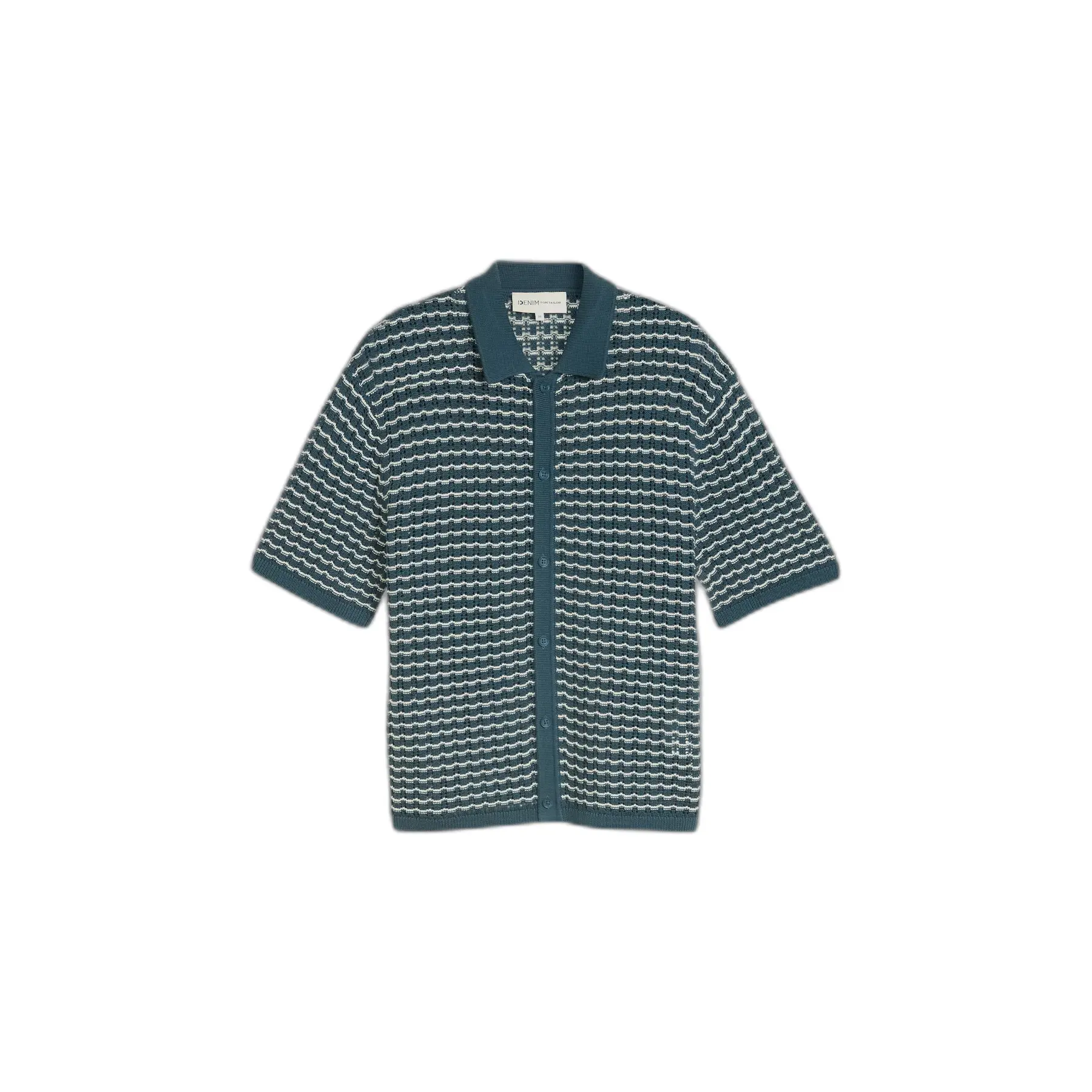Polo aperto strutturato in maglia Tom Tailor Denim
