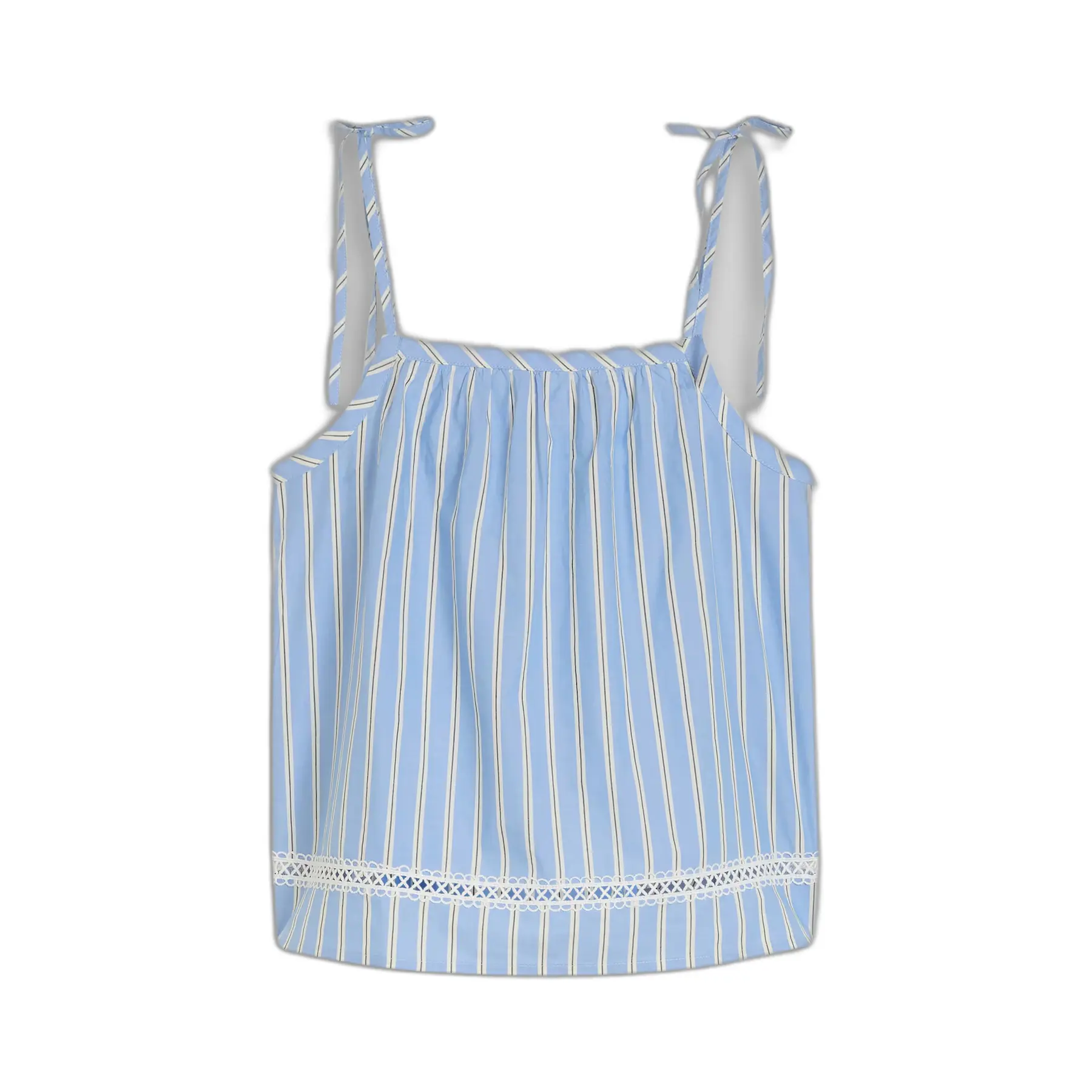 Canotta in popeline con banda in pizzo donna Tom Tailor Denim