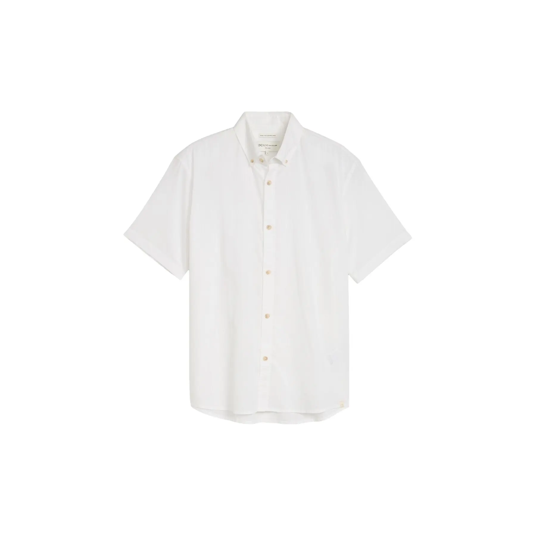 Relaxed Hemd aus Baumwolle und Leinen Tom Tailor Denim