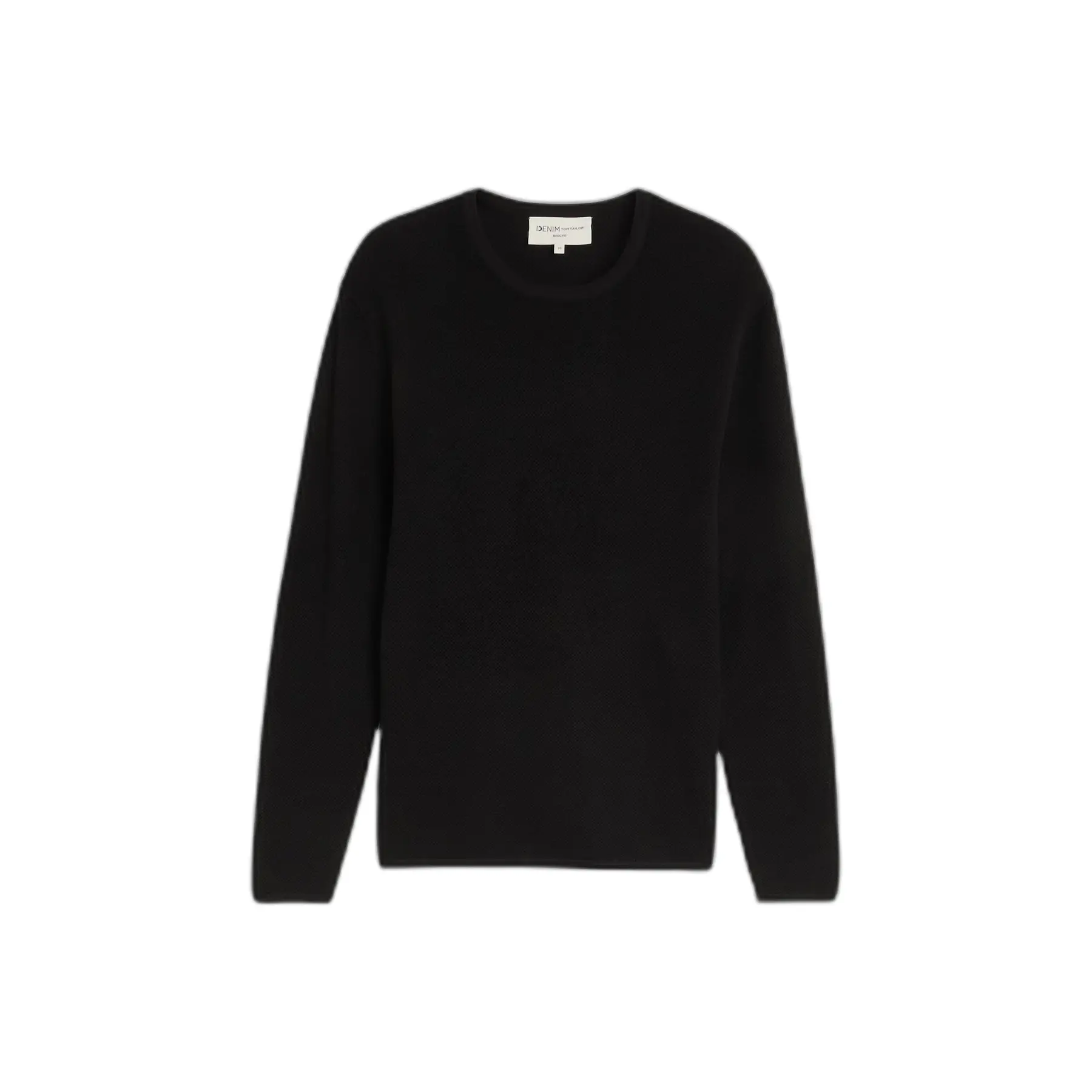 Tom Tailor Denim - Gebreide trui van katoen - Maat XXL - Black