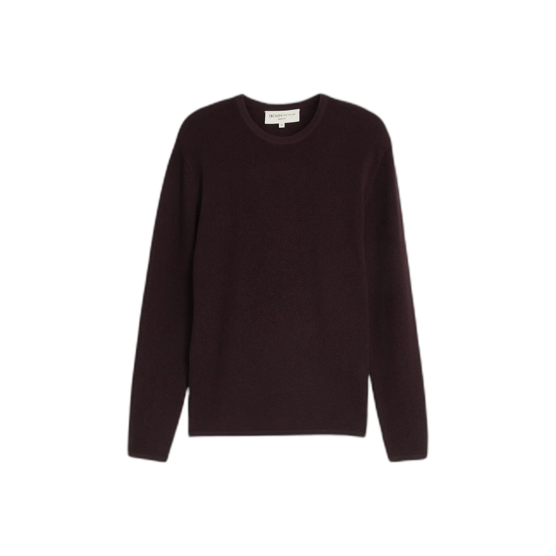 Tom Tailor Denim - Gebreide trui van katoen - Maat XXL - dark plum