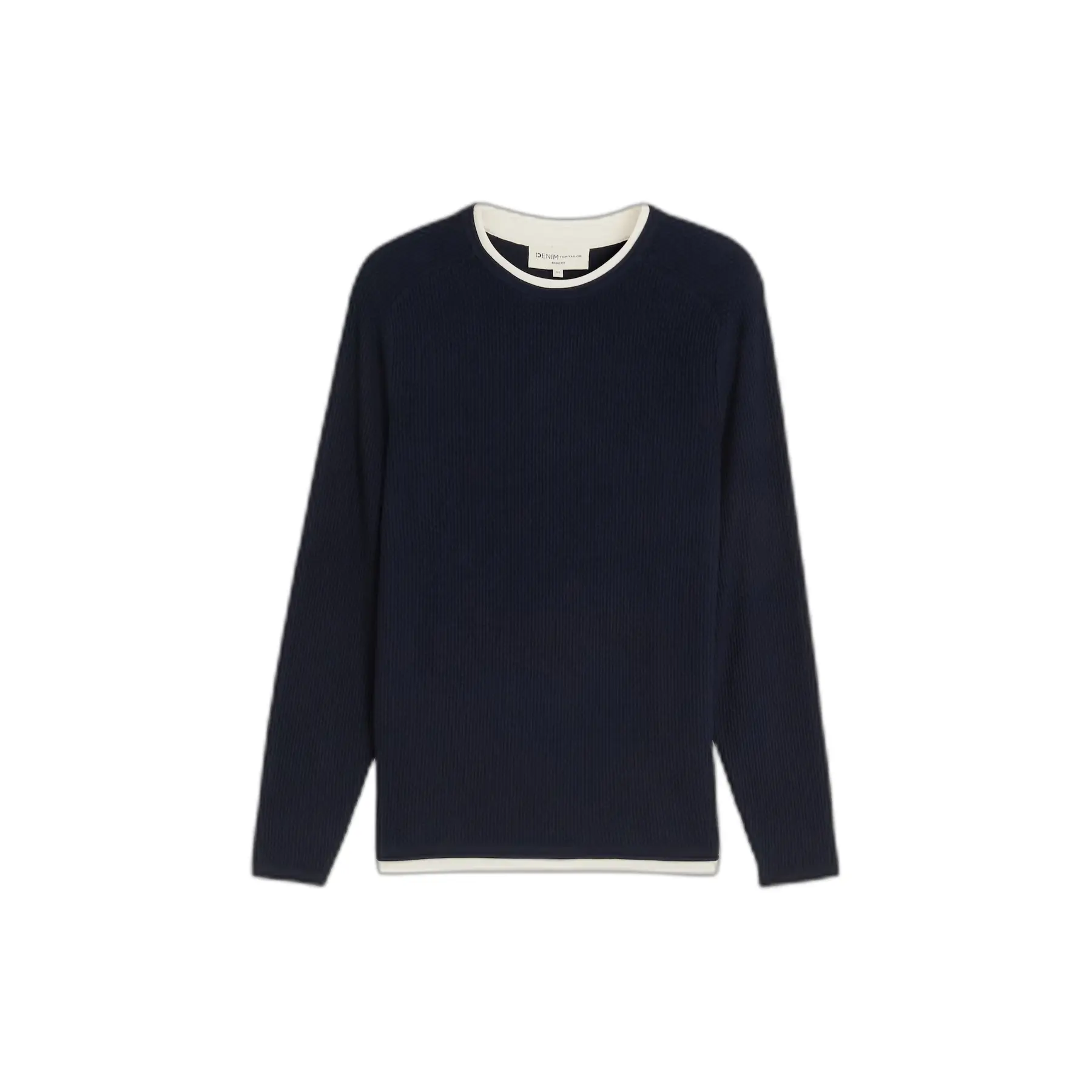 Tom Tailor Denim - Gebreide trui in 2-in-1-look - Maat XXL - sky captain blue