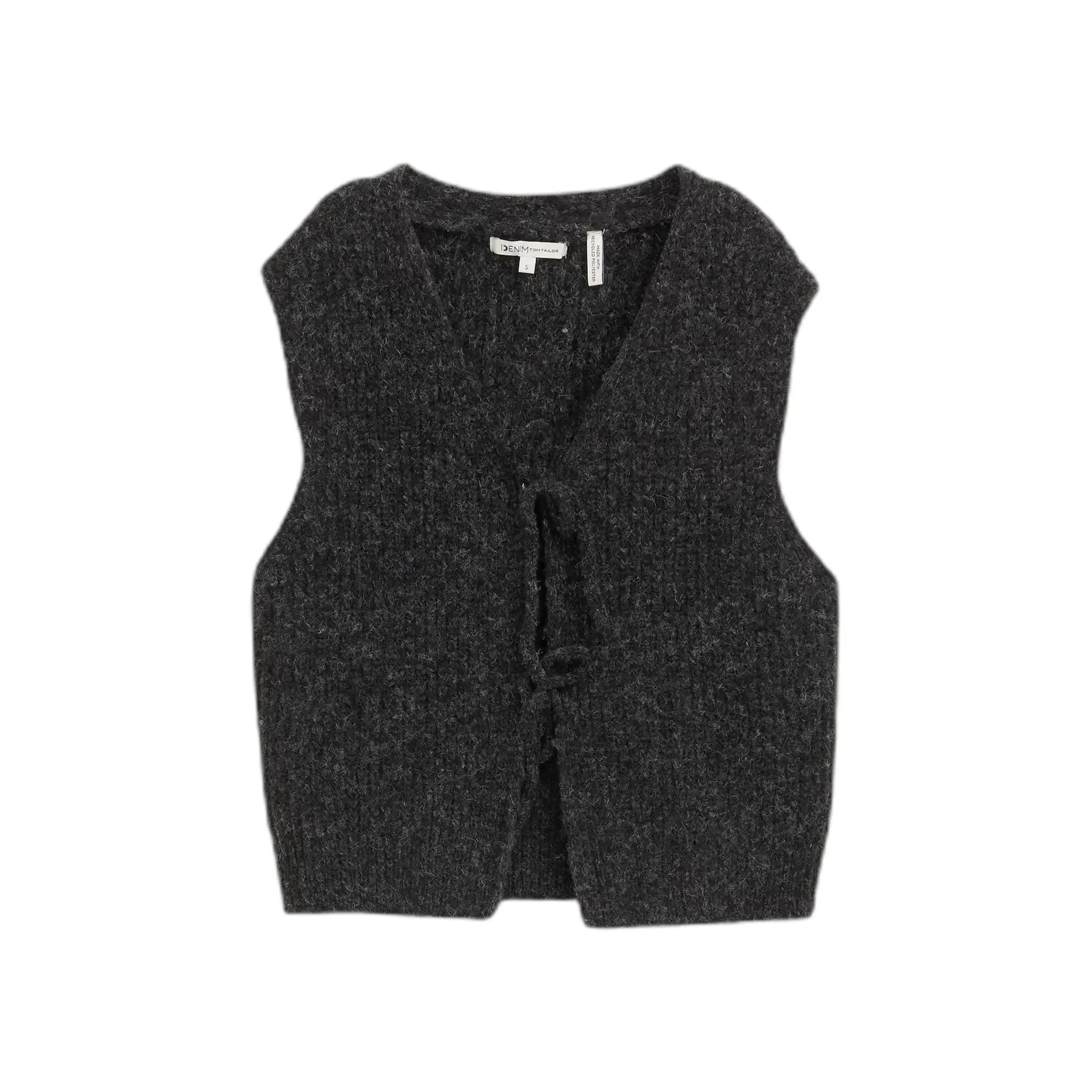 Gilet senza maniche in maglia pelosa con nodi donna Tom Tailor Denim