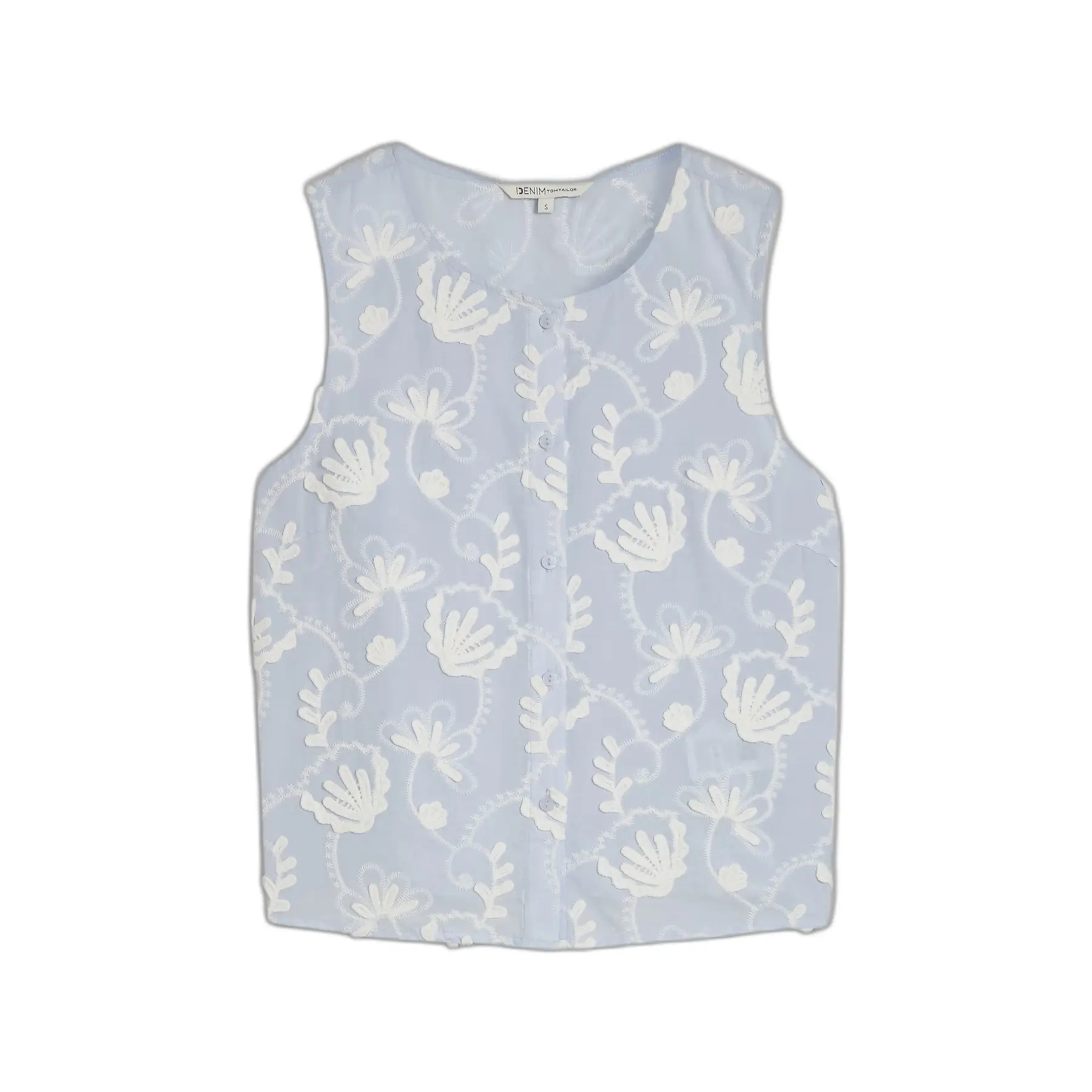 Camicia senza maniche ricamata con bottoni donna Tom Tailor Denim