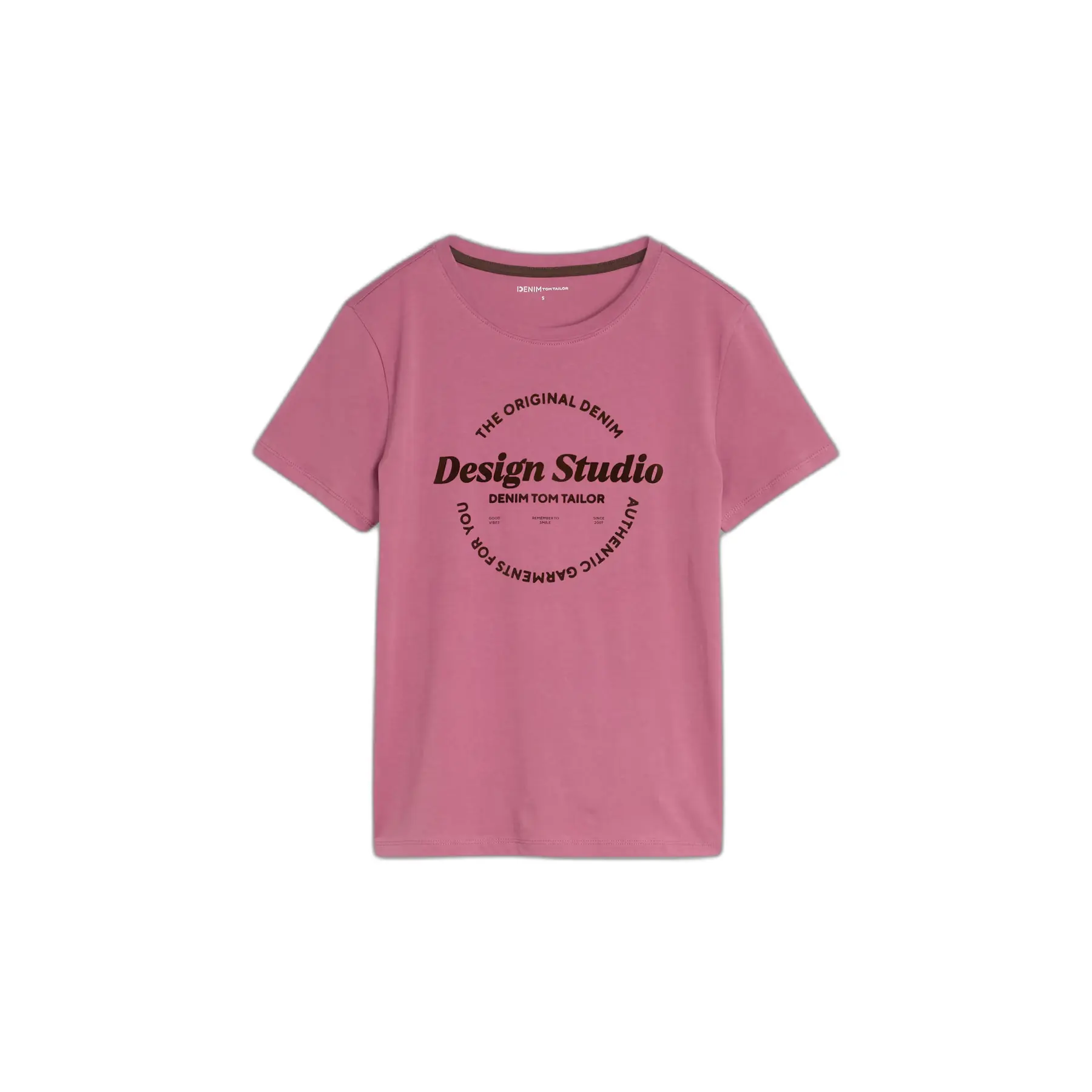 Tom Tailor Denim - T-shirt met print - Maat XS - dusty berry