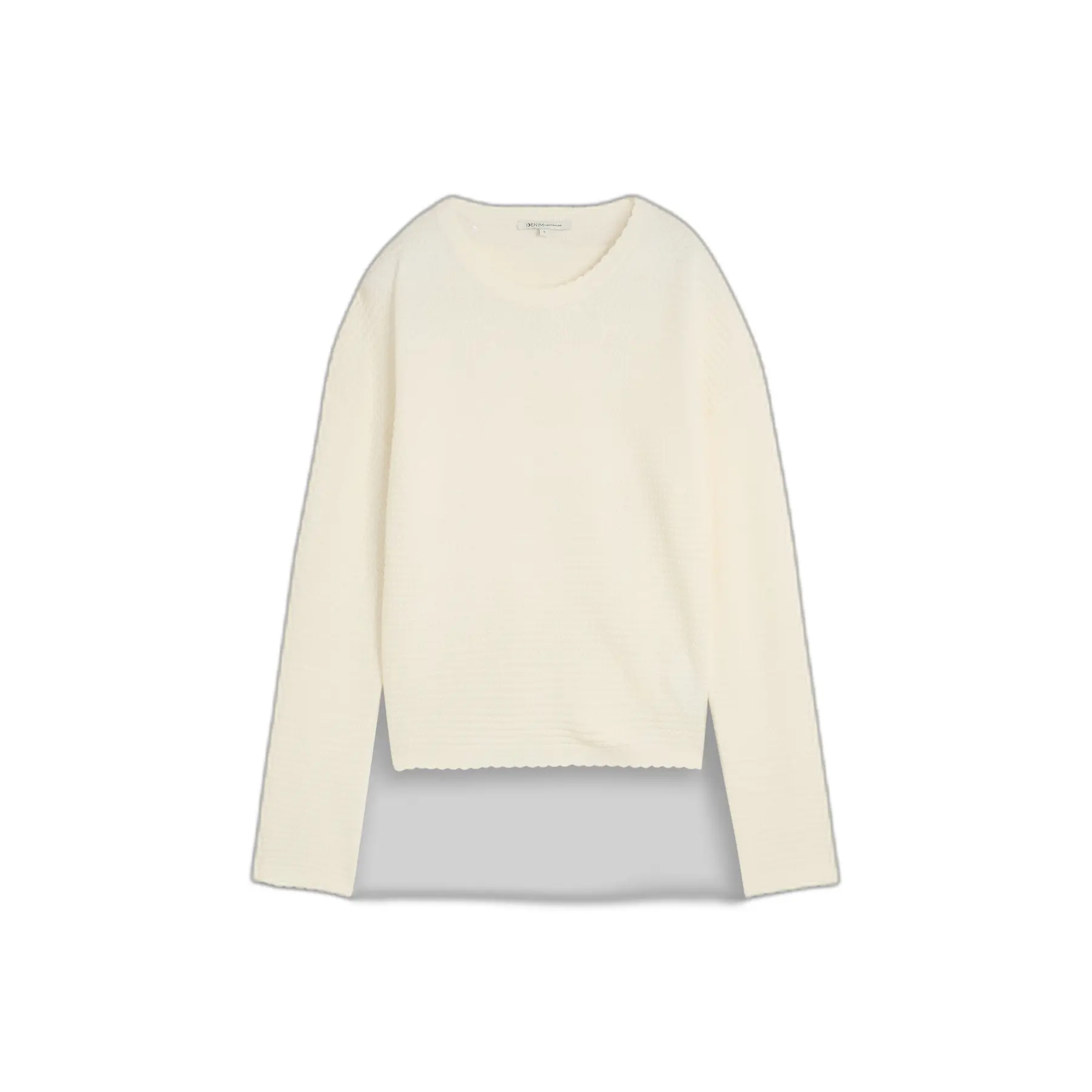 Tom Tailor Denim - Gebreide trui met relaxte pasvorm - Maat XS - off white