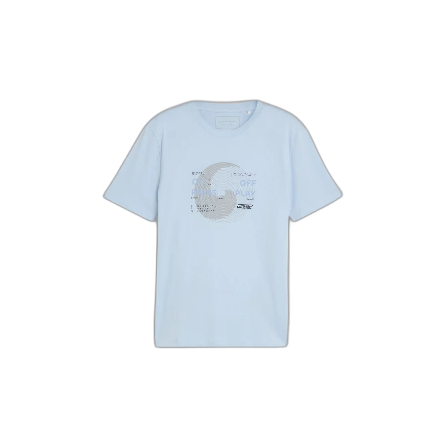 Tom Tailor Denim - T-shirt met print - Maat XL - Light Metal Blue