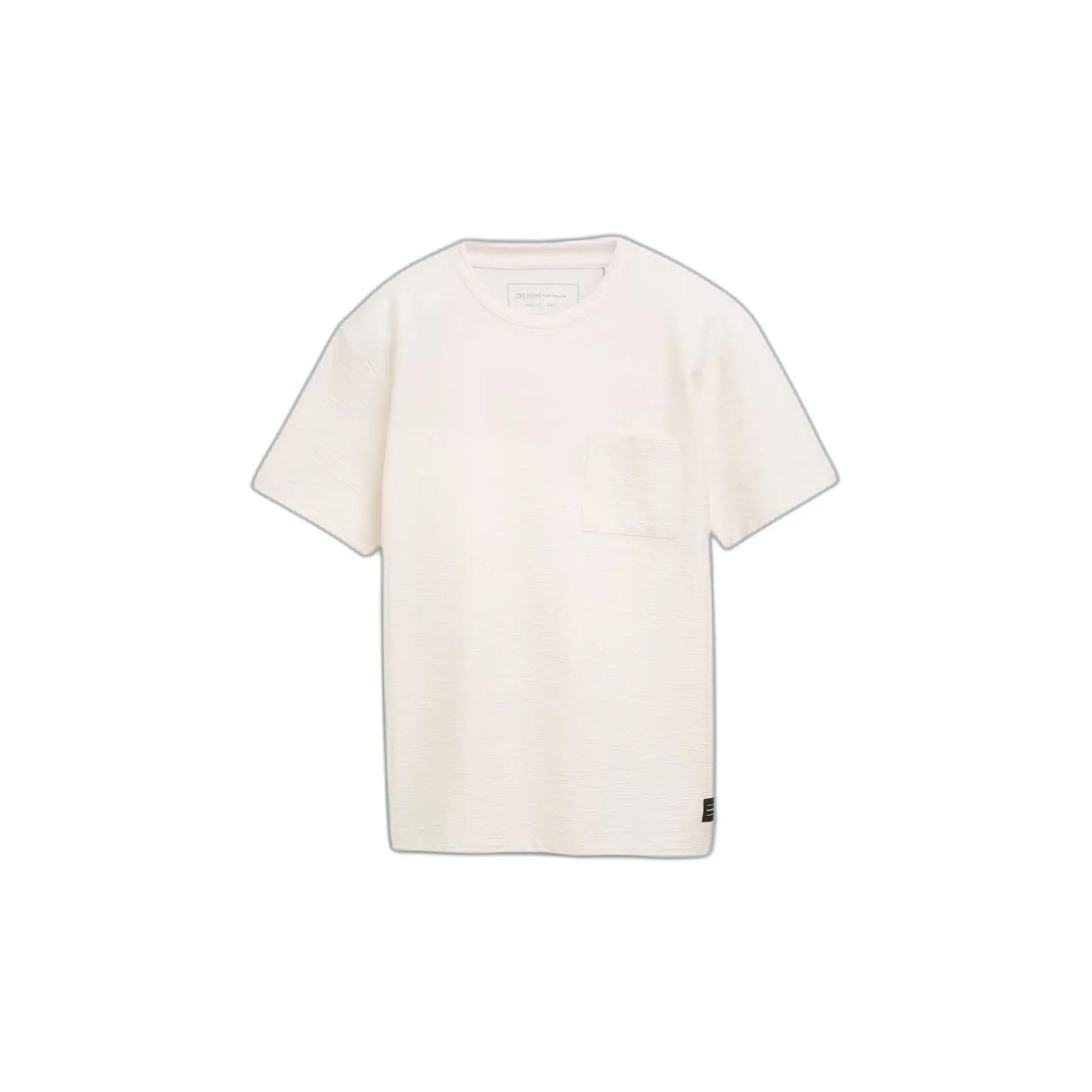 Tom Tailor Denim - T-shirt met borstzak - Maat XL - Gardenia White