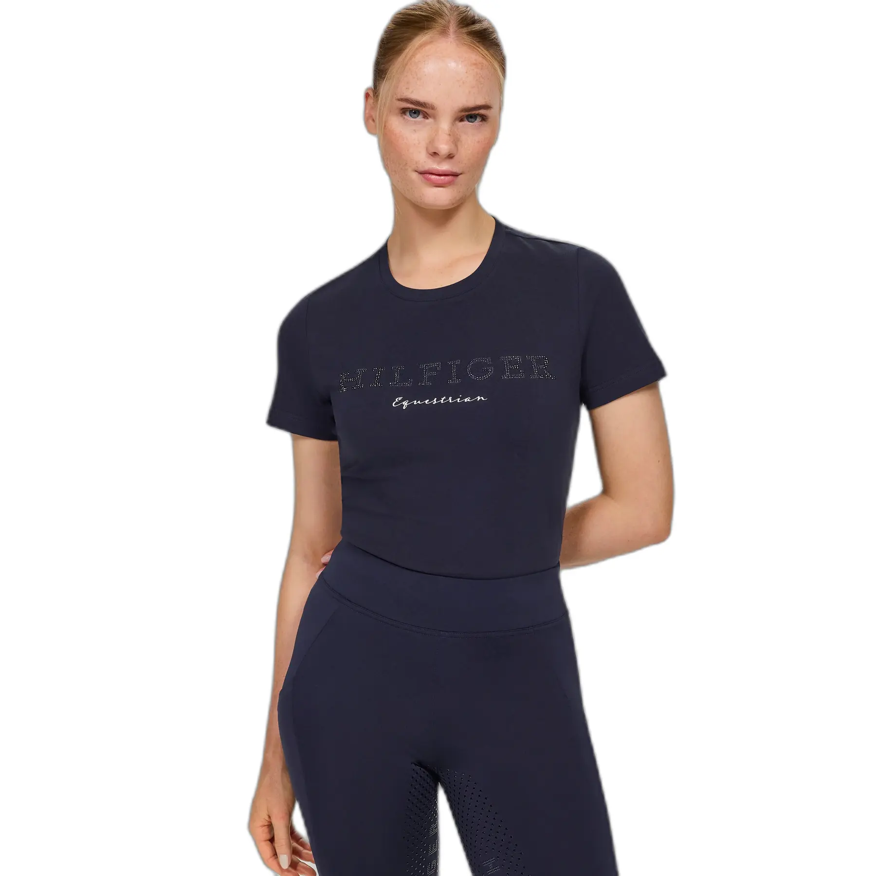 T-shirt da donna Tommy Hilfiger Equestrian Rhinestone