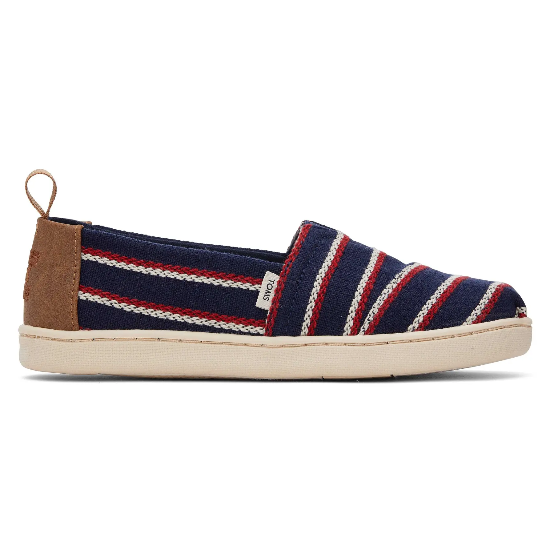 Gestreifte Espadrilles gewebt Kind Toms Alpargata